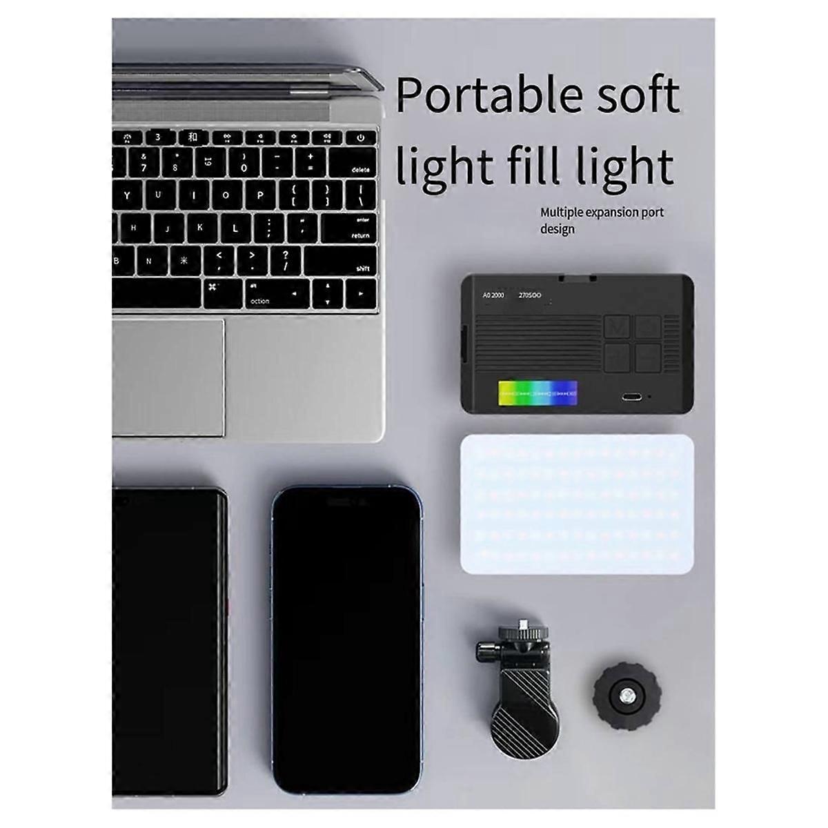 New RGB Pocket Light Fill Light Selfie Light Rechargeable Soft Light Photo LED Mobile Phone Fill Light