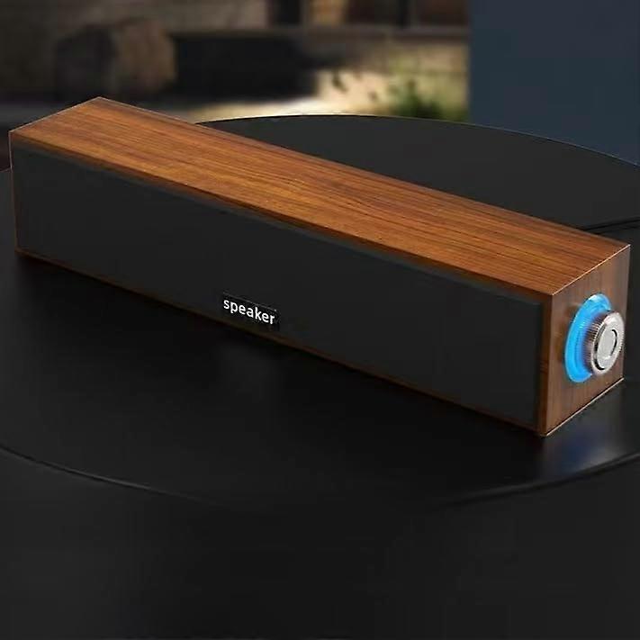 USB Wood Speaker - Bluetooth Wired Desktop Subwoofer for Home and Laptop - Compact Stereo with Rich Sound Quality