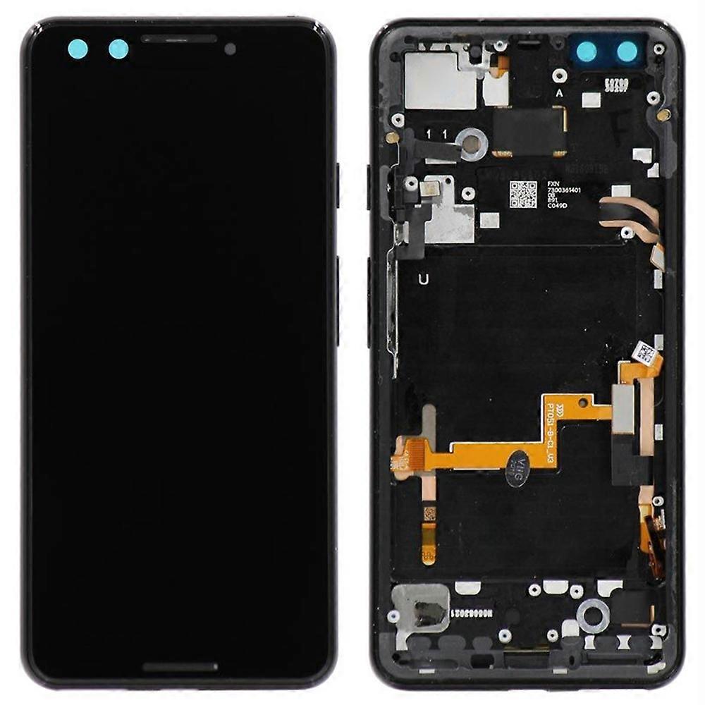 For Google Pixel 3 G013A OEM Grade S OLED Screen and Digitizer Assembly + Frame (Without Logo) - Bla