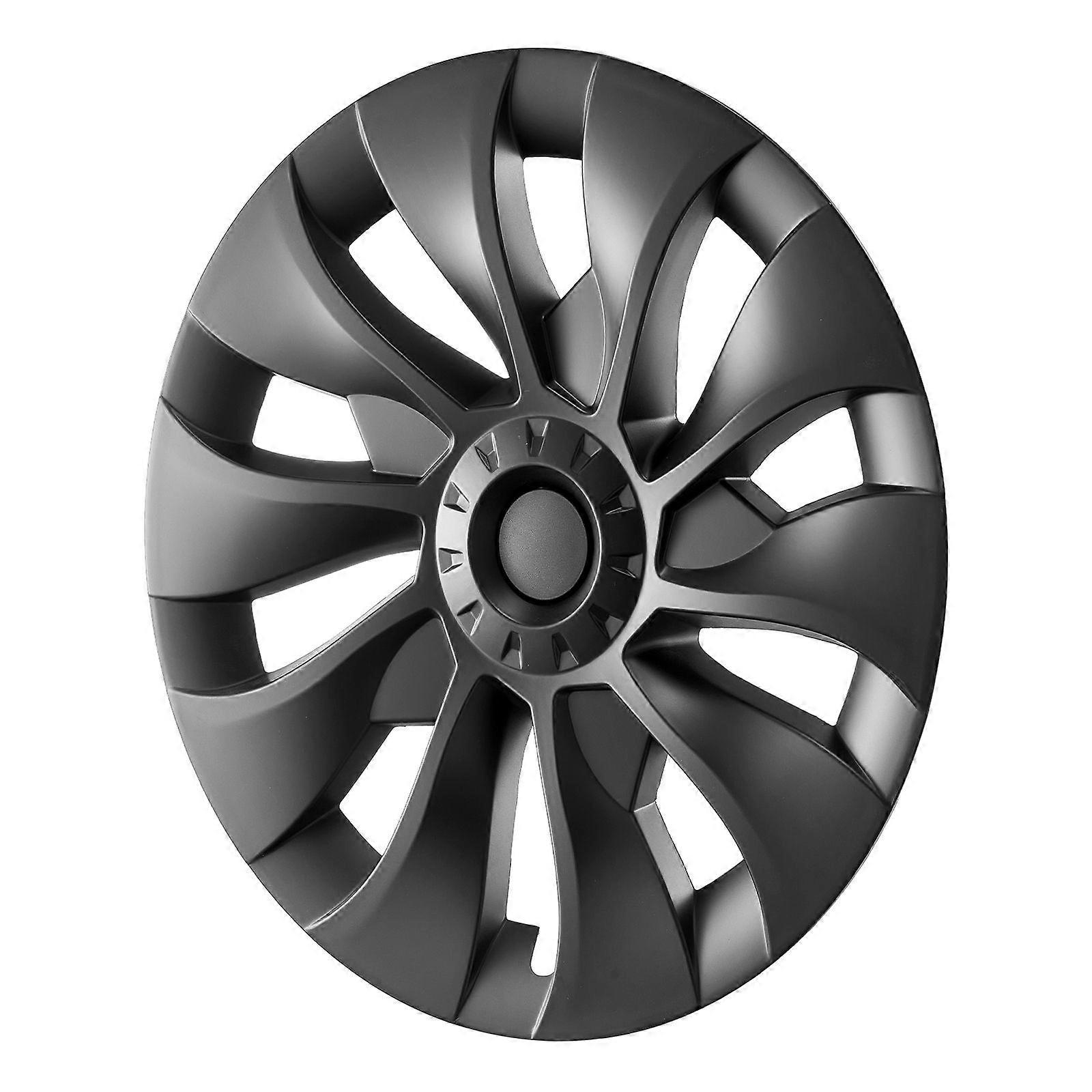 Wheel Rim Cover Hubcaps, 18 in, 2017-2023 Model 3 Fully Fit Hubcap with Snap, Guard Tape & Valve Nozzle Hole, ABS & PC Hubcap