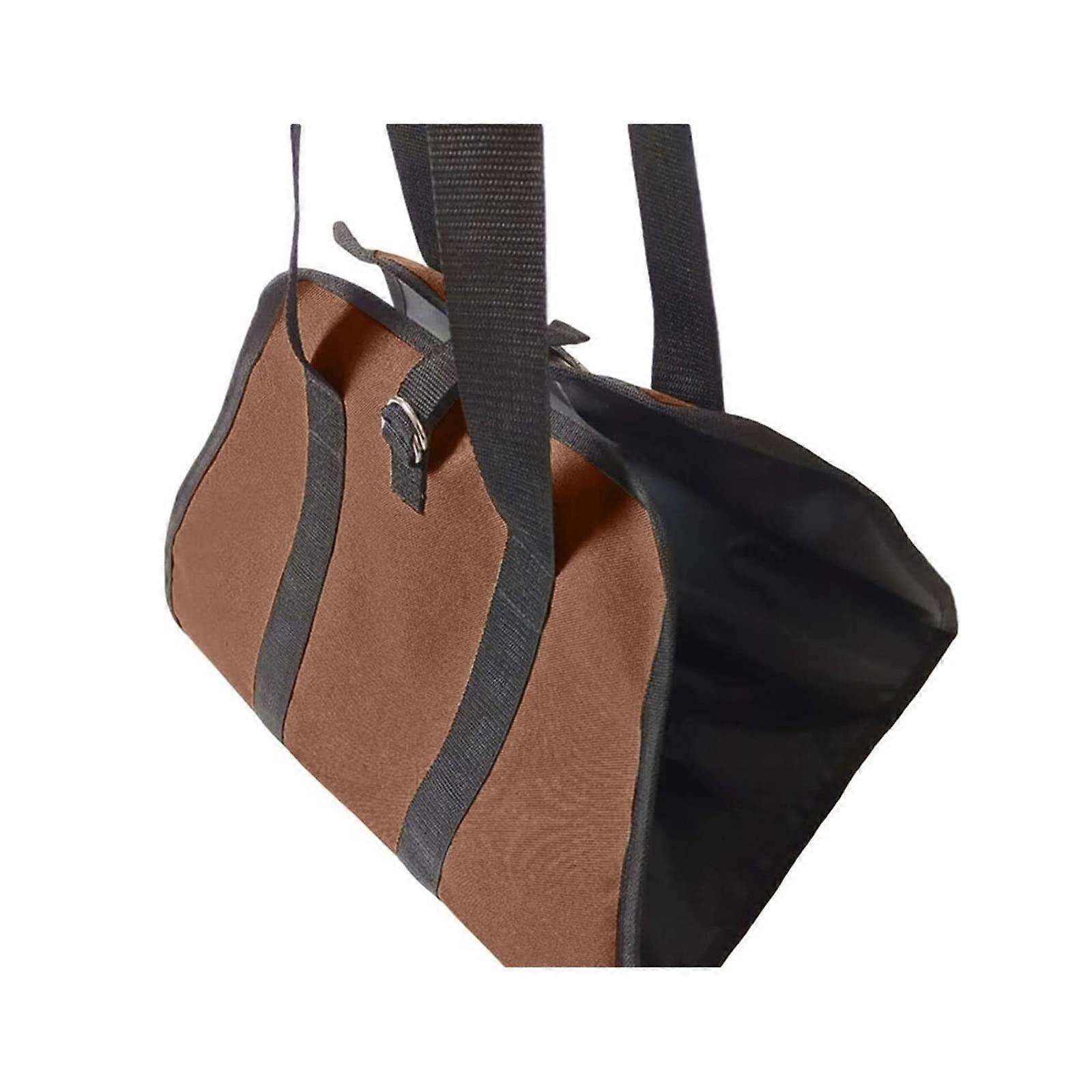 Log Tote Carrying Bag 2-In-1 Firewood Storage Canvas Bag for Outdoor Camping Wood Log Carrier Color 02