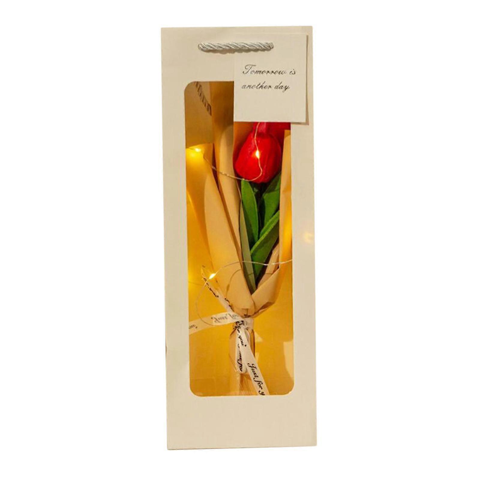 Artificial Flowers Faux Bouquets Table Centerpiece Artificial PU Tulips Eternal