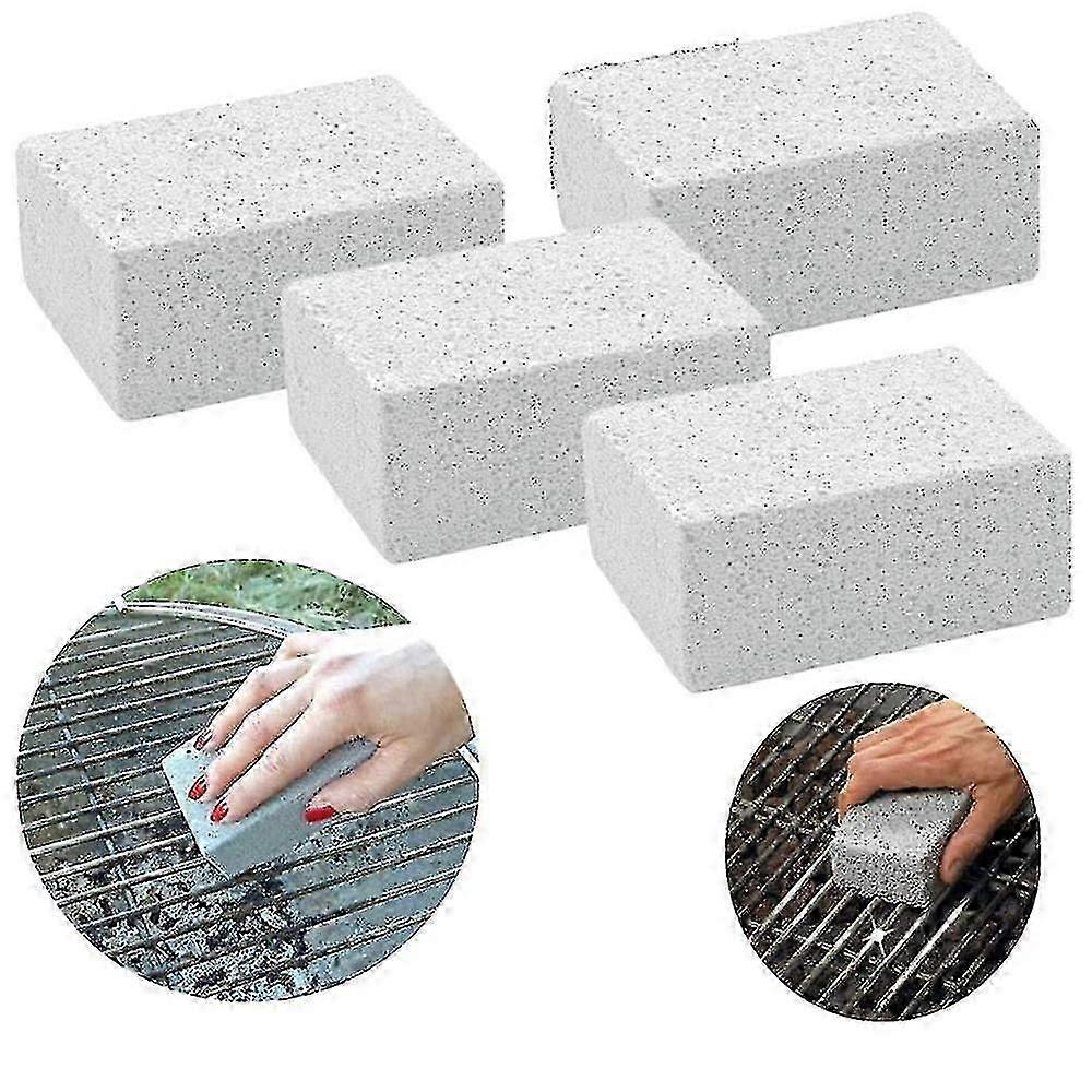 Grill Griddle Cleaning Brick Block Ecological Grill Cleaning Brick De-scaling Cleaning Stone(4 Pack)