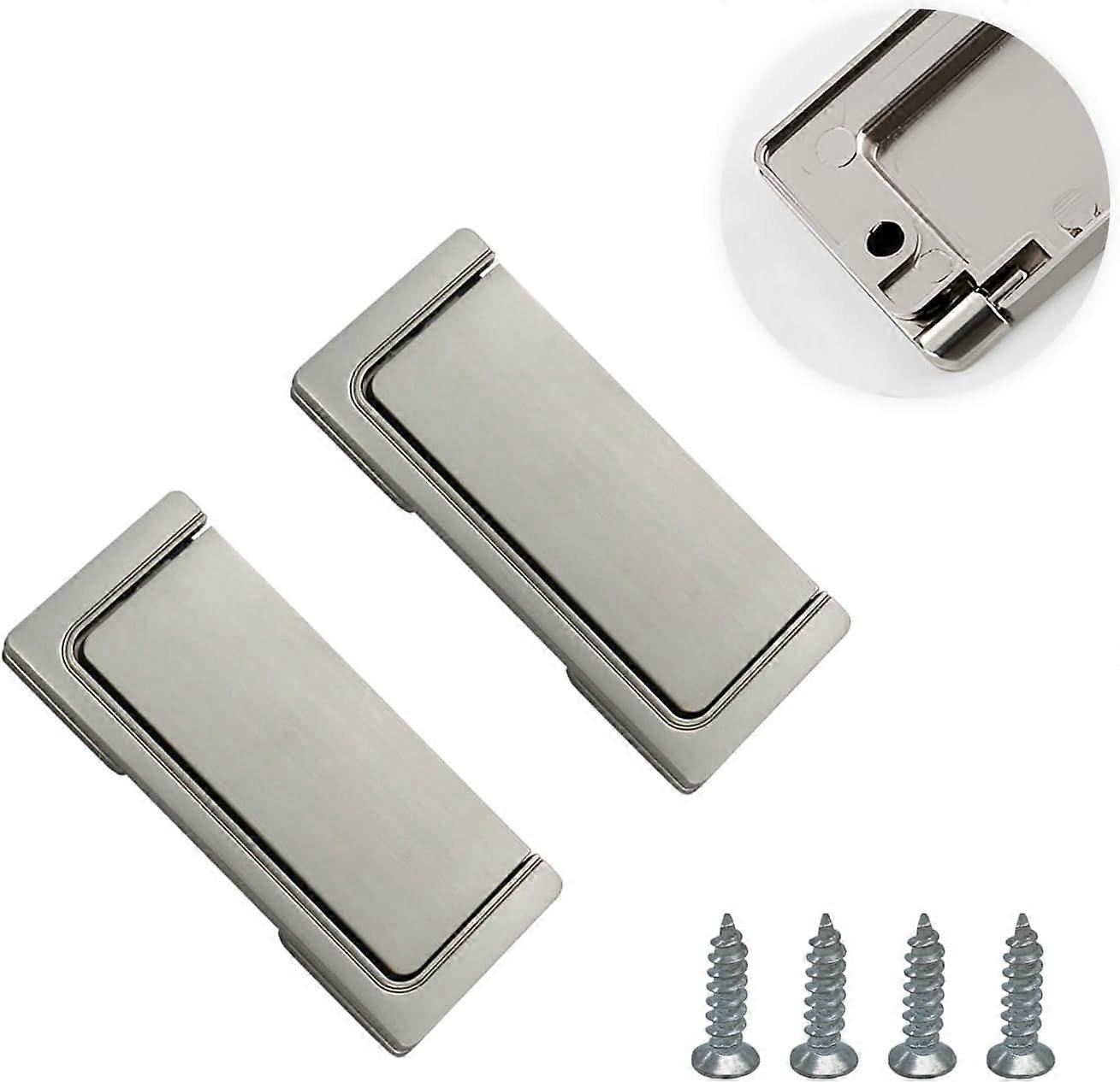 Pack of 2 Invisible Drawer Handle Zinc Alloy Textured Drawer Handle Cupboard Pulls Drawer Handles Suitable for Bedside Tables, Drawers, Cabinets