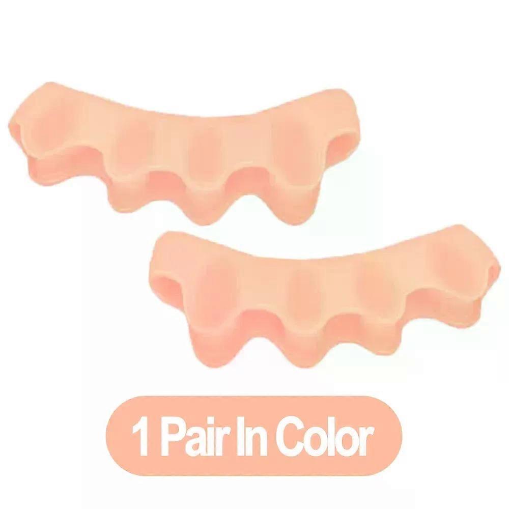 1 Pair Silicone Toe Separator Bunion Corrector Hammer Toe Corrector Soft Silicone Material for Toe Separation Foot Care Tool