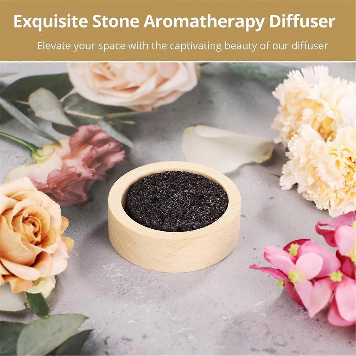 Træ-lavasten æterisk olie diffuser, sort lavasten diffuser, sten diffuser til hjemmet, Offi