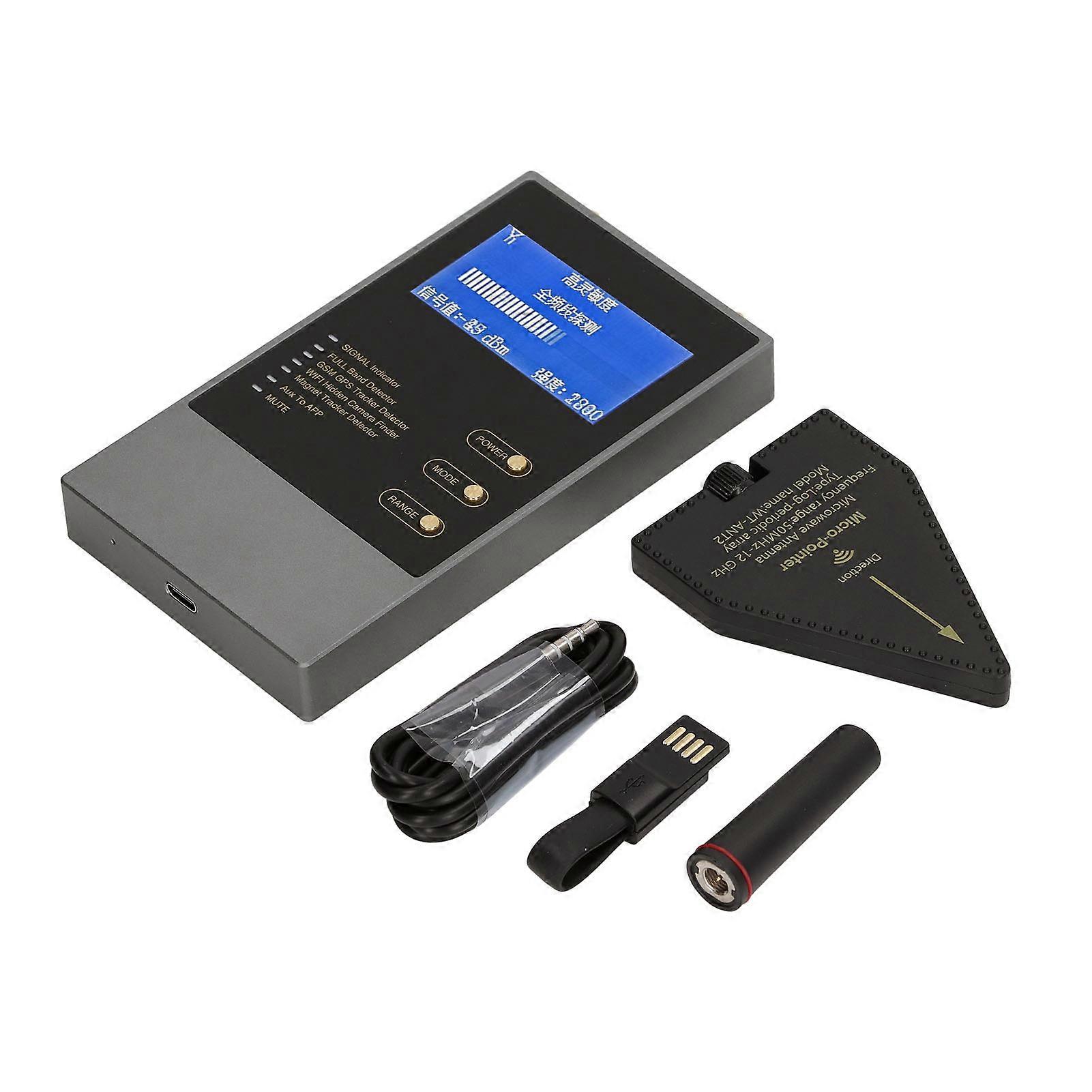 Wireless Signal Detector 50MHZ To 8GHZ Maximum 10m LED Display Camera Listening Device Finder