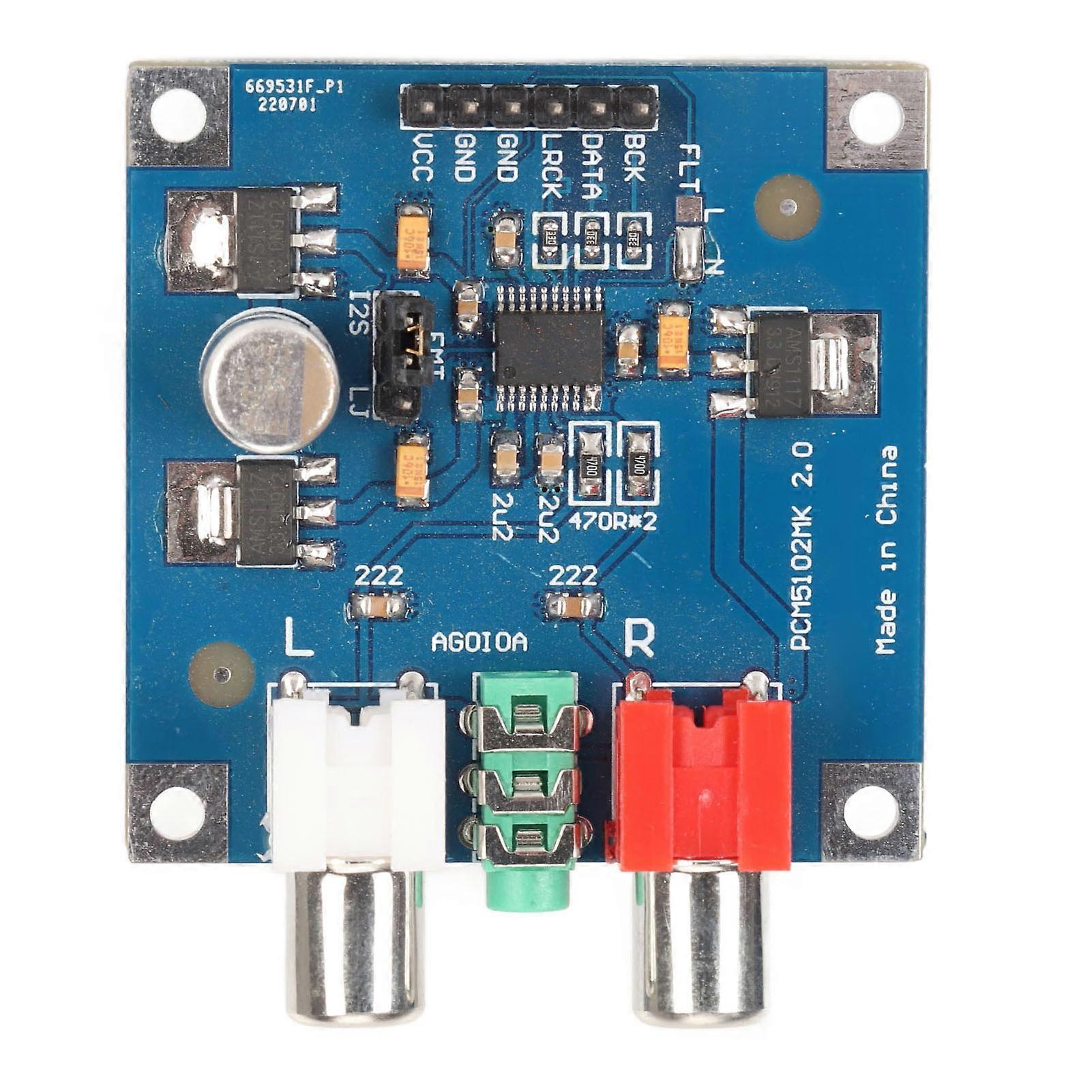 DAC Board I2S Input 32bit 384K Decoder Module with 3.5mm Headphone Output for Power Amplifier