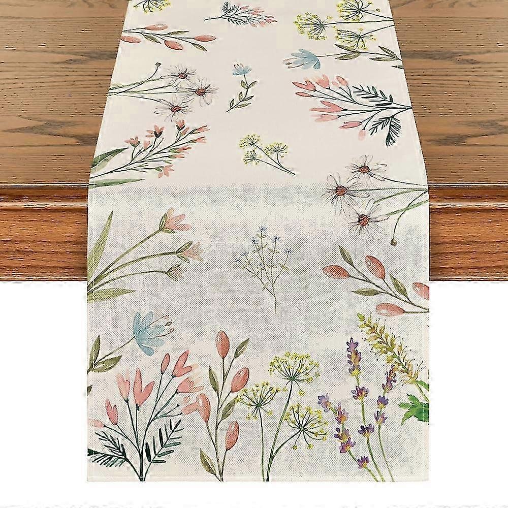 أزياء الزهور الصيف عداء الجدول ، المطبخ الموسمي طاولة الديكور داخلي عطلة حزب ديكور النباتات