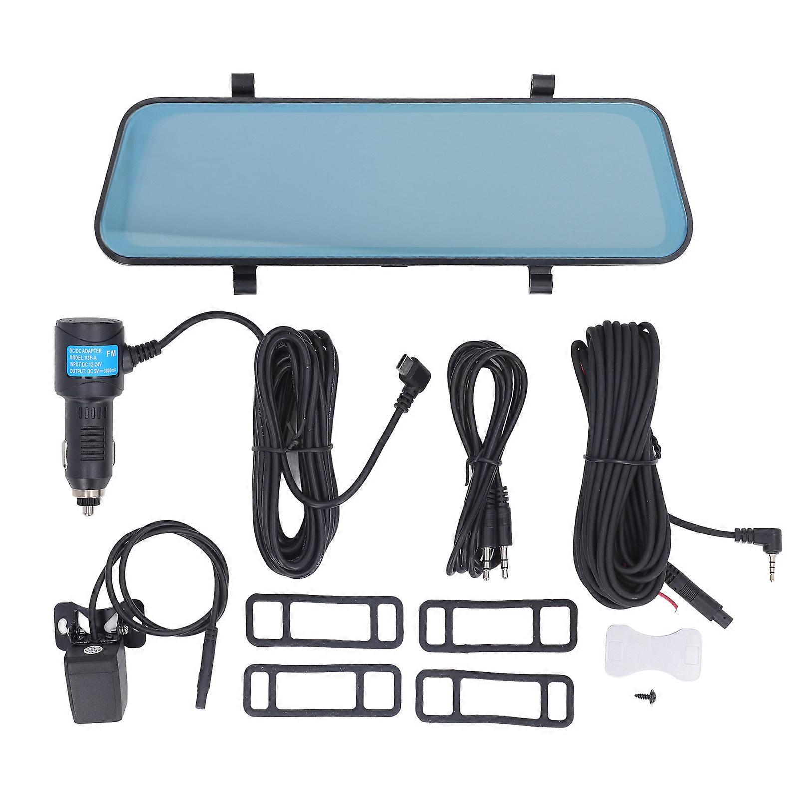 4K Smart Mirror Dash Cam with Ultra Wide View, Touchscreen & Phone Connectivity