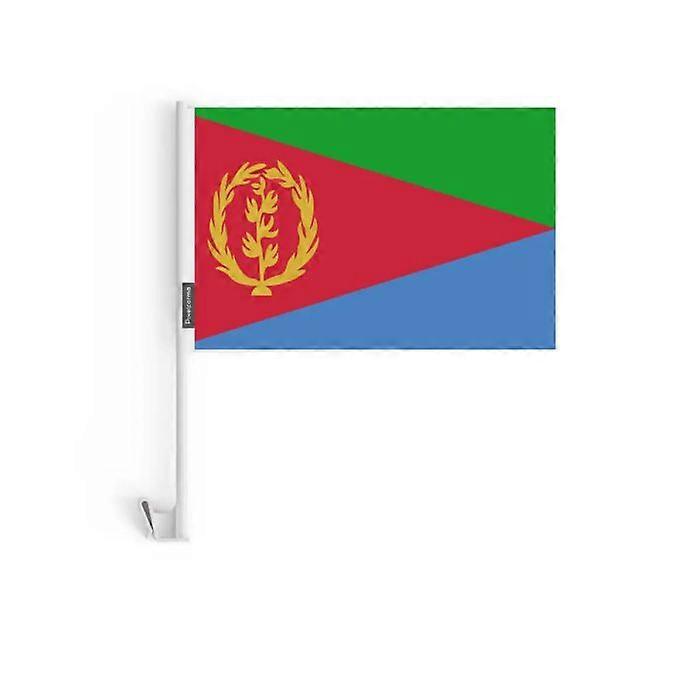 Eritrea Car Flag – 14 x 21 cm – Polyester Fabric – Window Attachment – 10 pieces