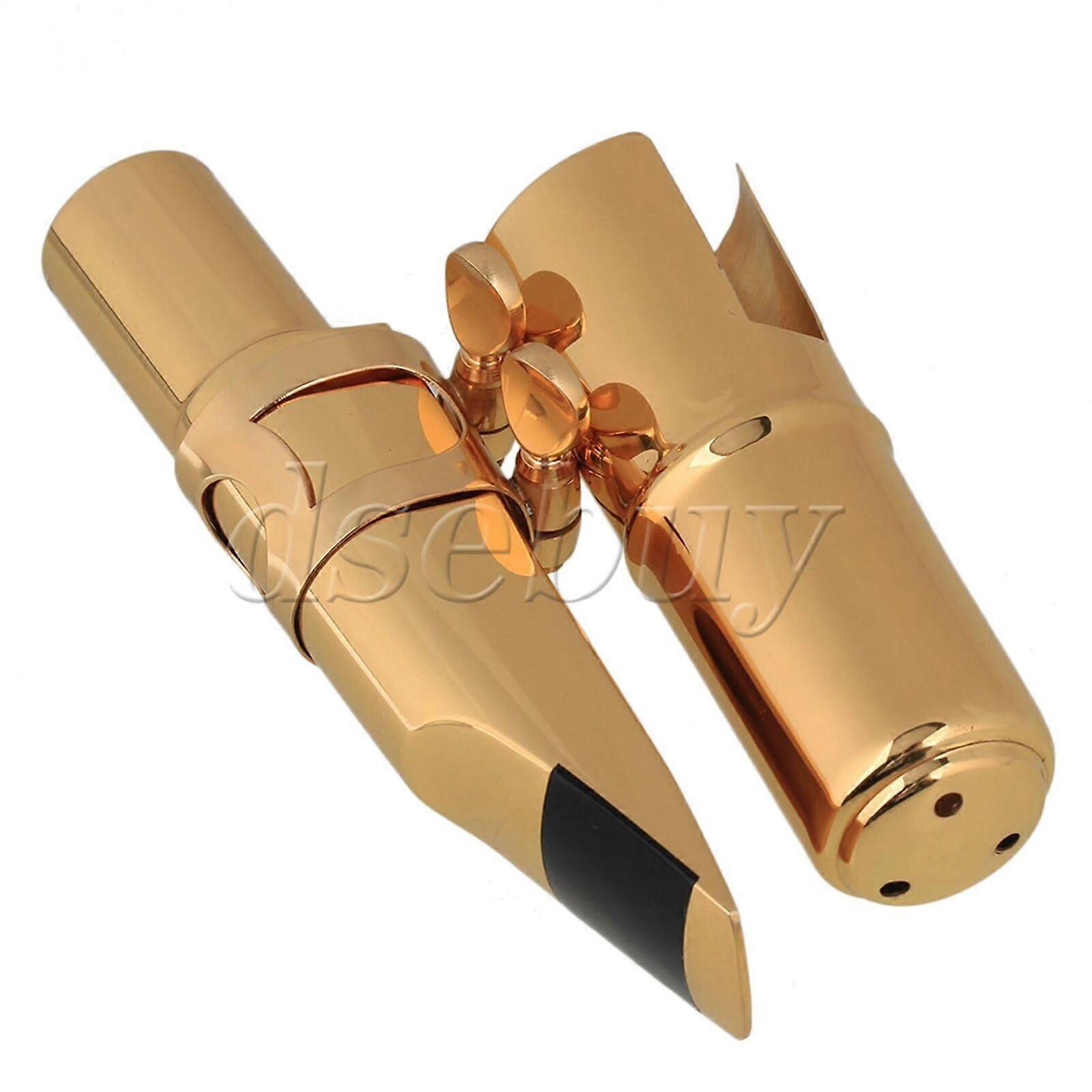 6 Tenor Saxophone Mouthpiece Kit Gold with Saxophone Ligature and Cap
