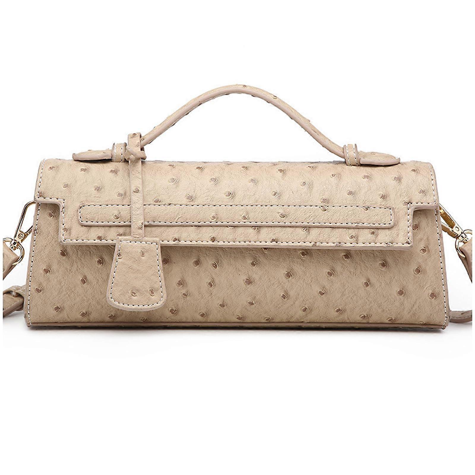 Ostrich pattern women's handbag, stylish shoulder crossbody suitable bag, for formal and casual occasions