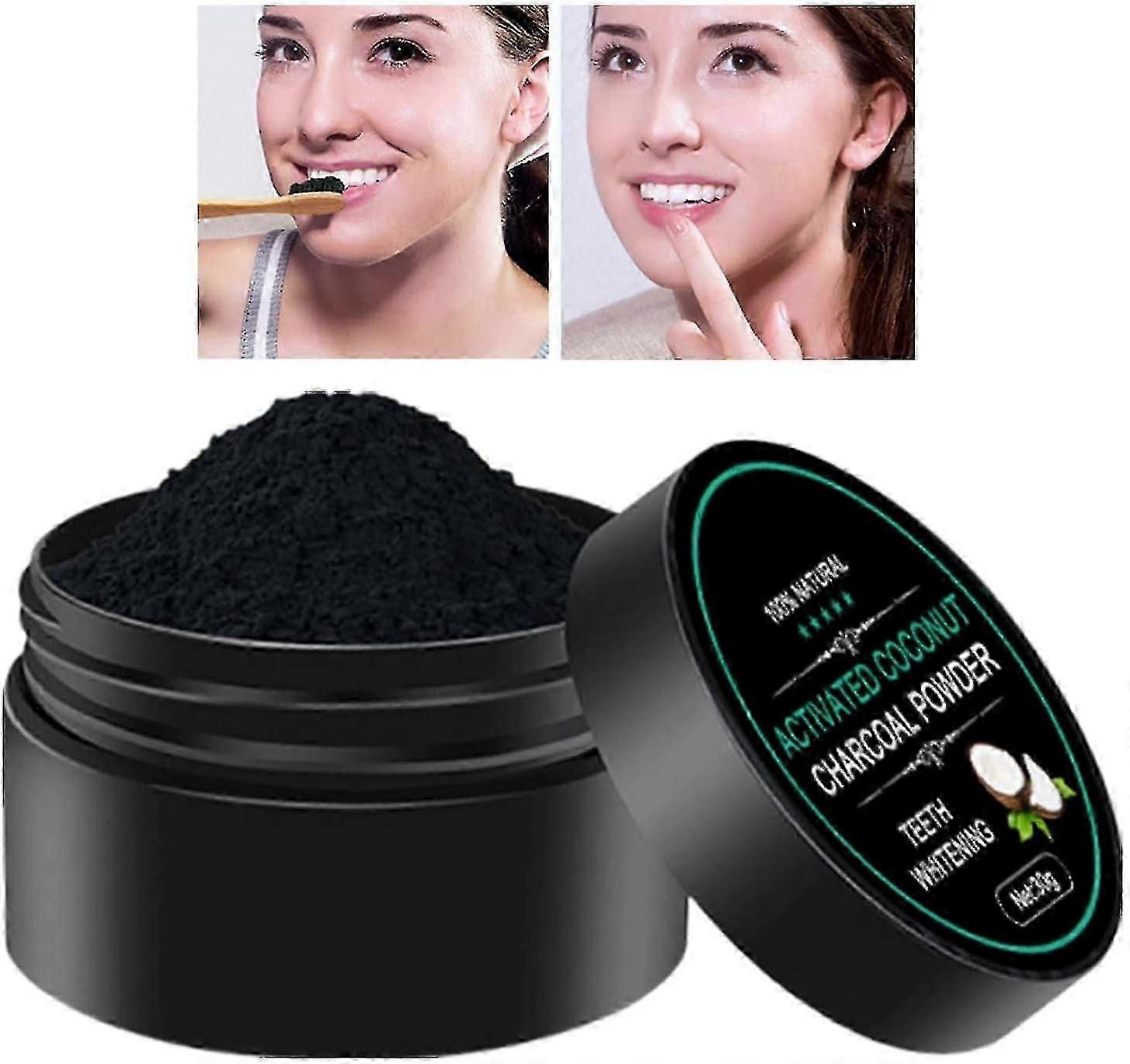 Teeth Whitening Activated Coconut Charcoal Powder, Natural Activated Coconut Charcoal Powder Teeth Whitening Remove Tooth Stains Fresh Breath