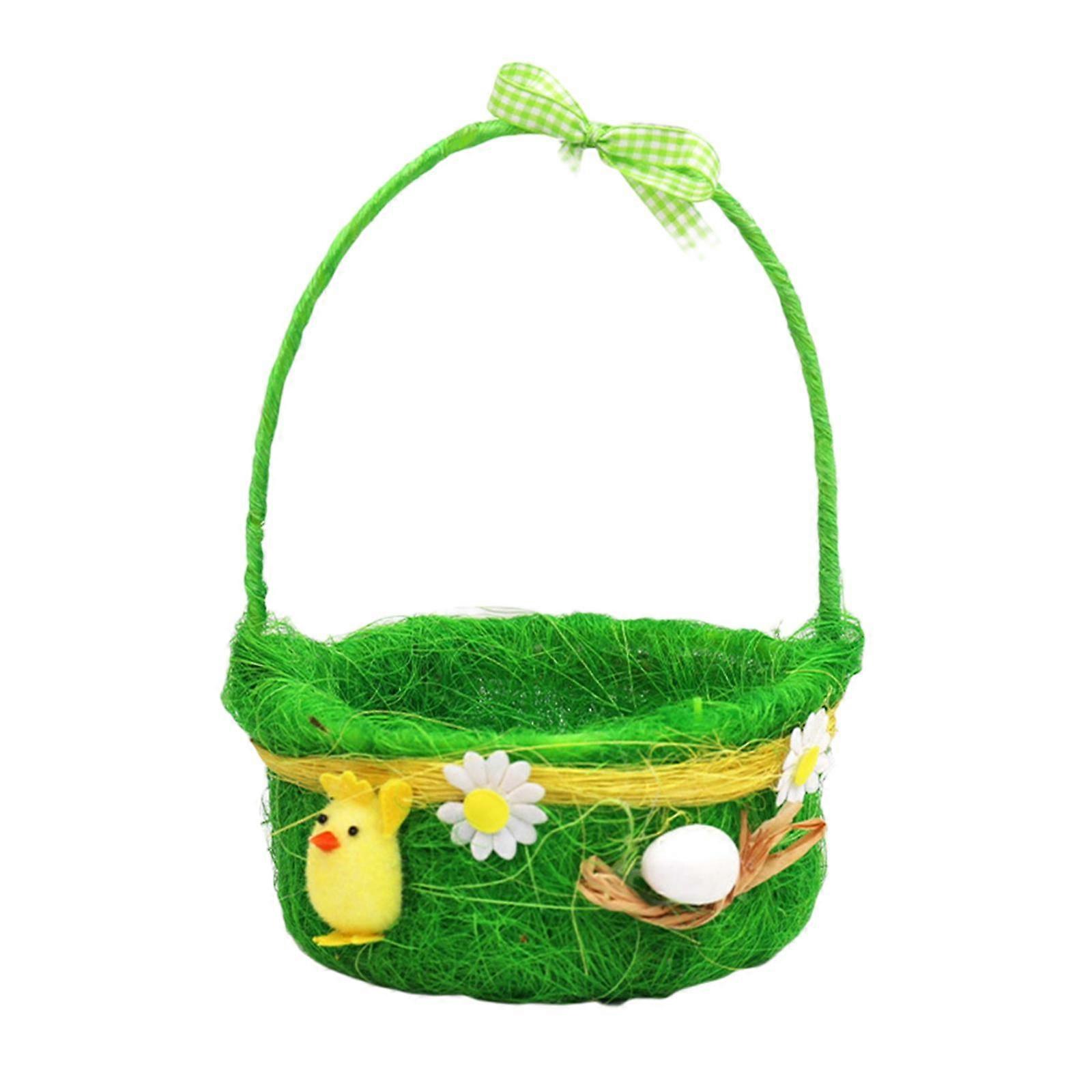 Easter Egg Baskets with Handle Grass Fillers for Easter Theme Garden Party