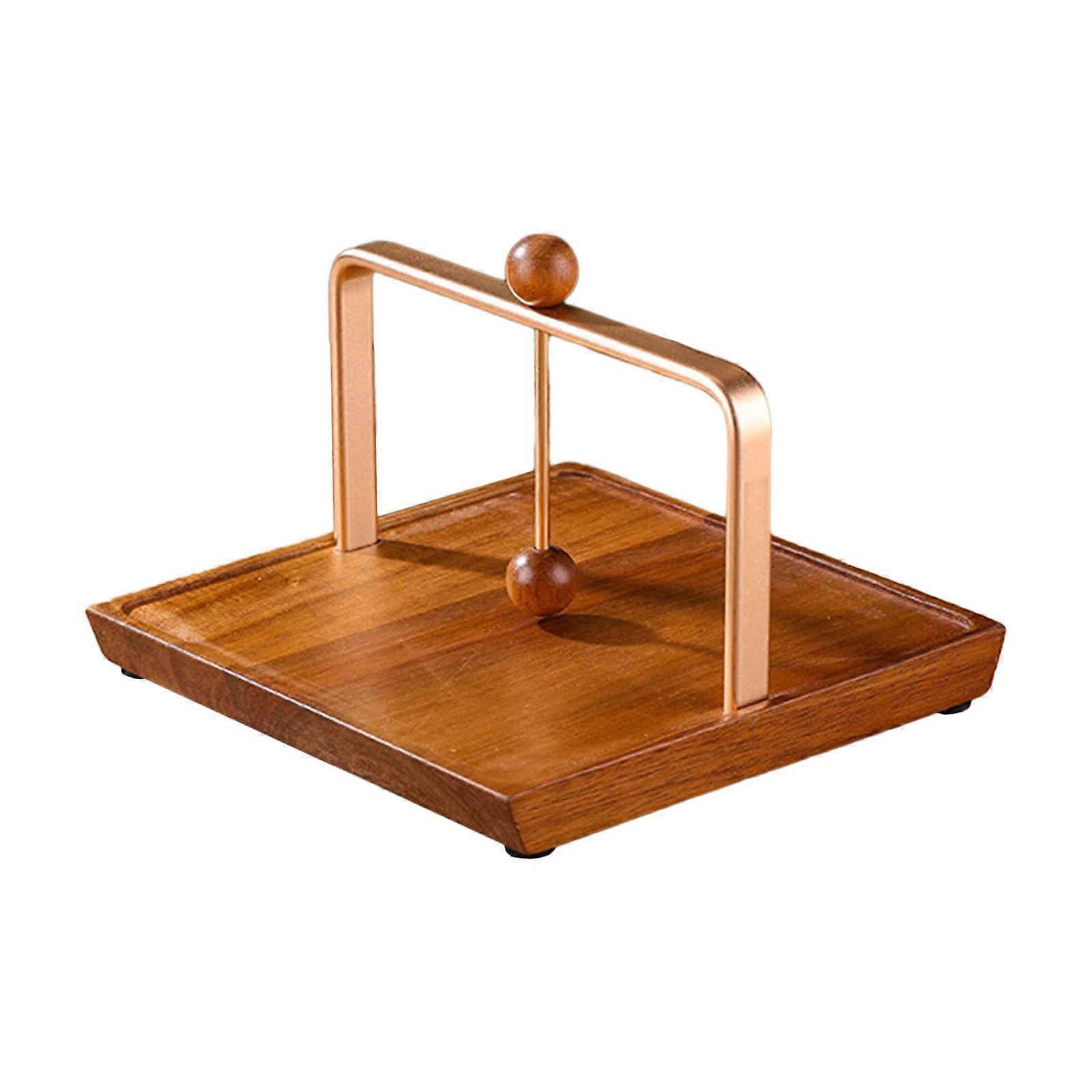Decorative Wooden Iron Paper Towel Holder Practical and Durable Wooden Iron Towel Stand Practical Iron Tissue Container