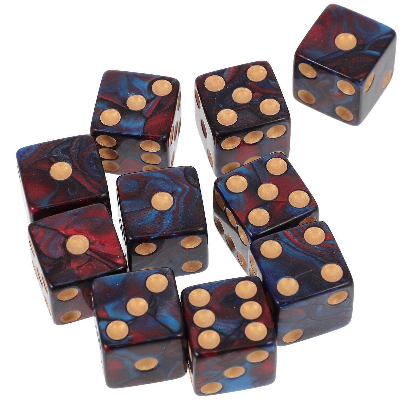 10pcs Simple Game Dices Funny Game Dices Acrylic Dot Dices 16mm Dices 6 Sided Dices