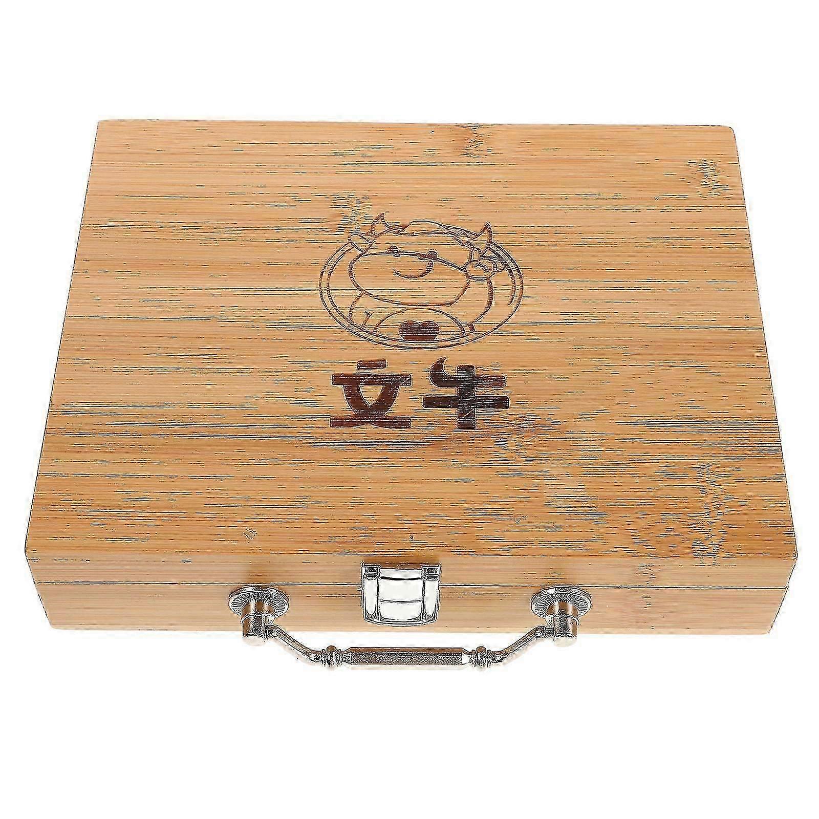 Wood Mahjong Storage Box Potable Mahjong Box Mahjong Tiles Storage Box Wooden Mahjong Case Mahjong Carry Bag Vintage Mahjong Container Box