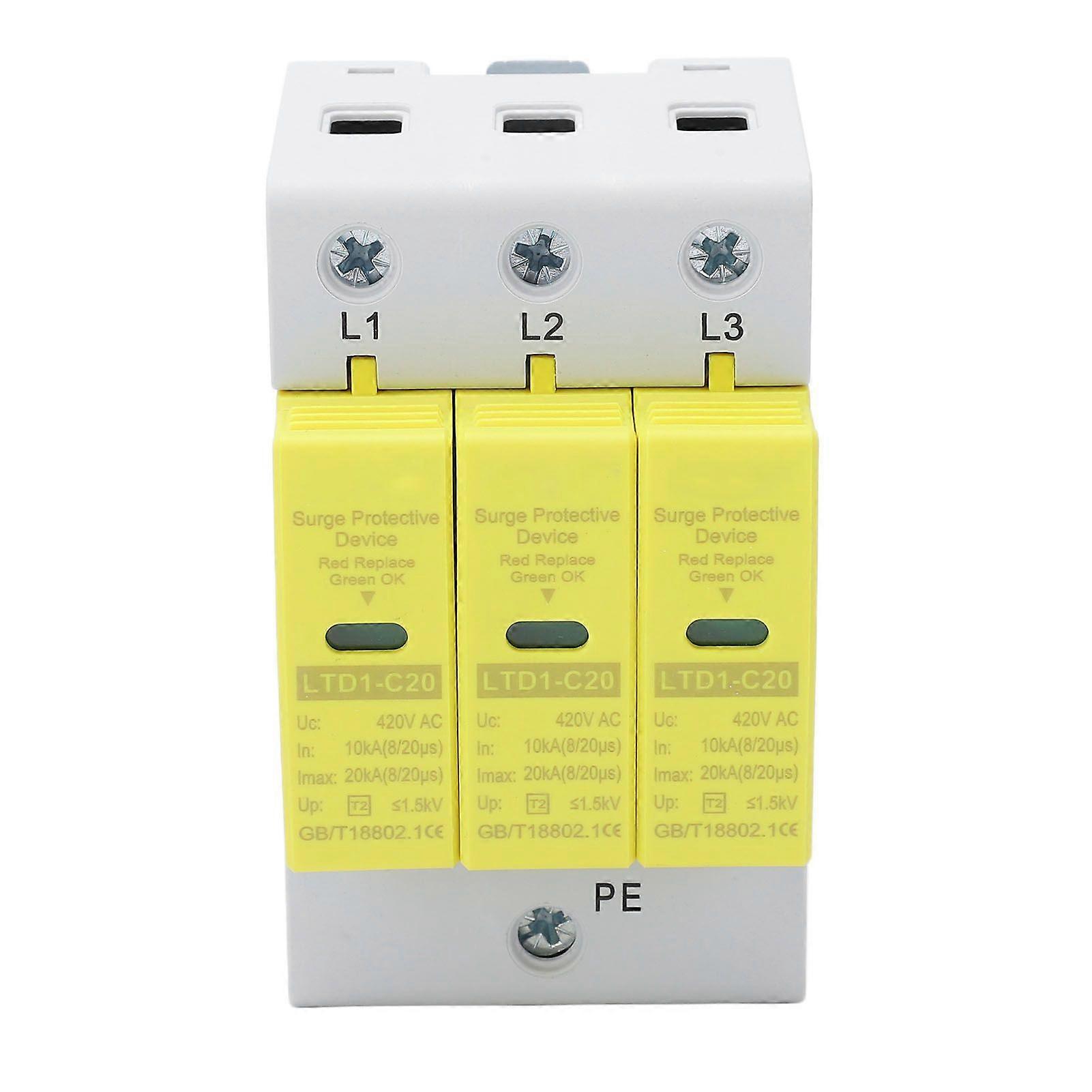 High quality  LTD1-C20 420VAC Surge Protector 10KA-20KA/3P