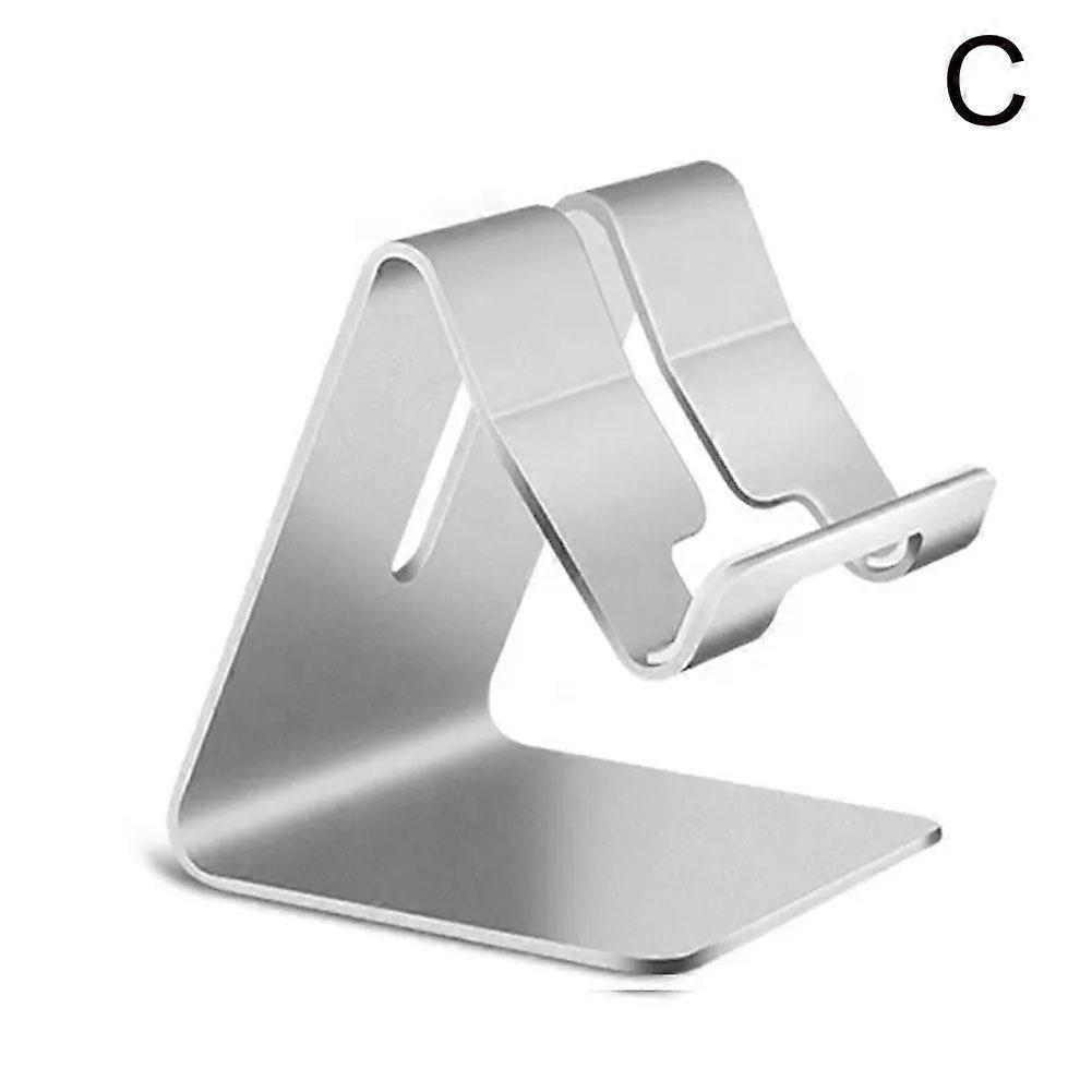 Silver (C)$Desktop stand metal mobile phone stand tablet stand gift lazy portable live mobile phone stand can be customized LOGO
