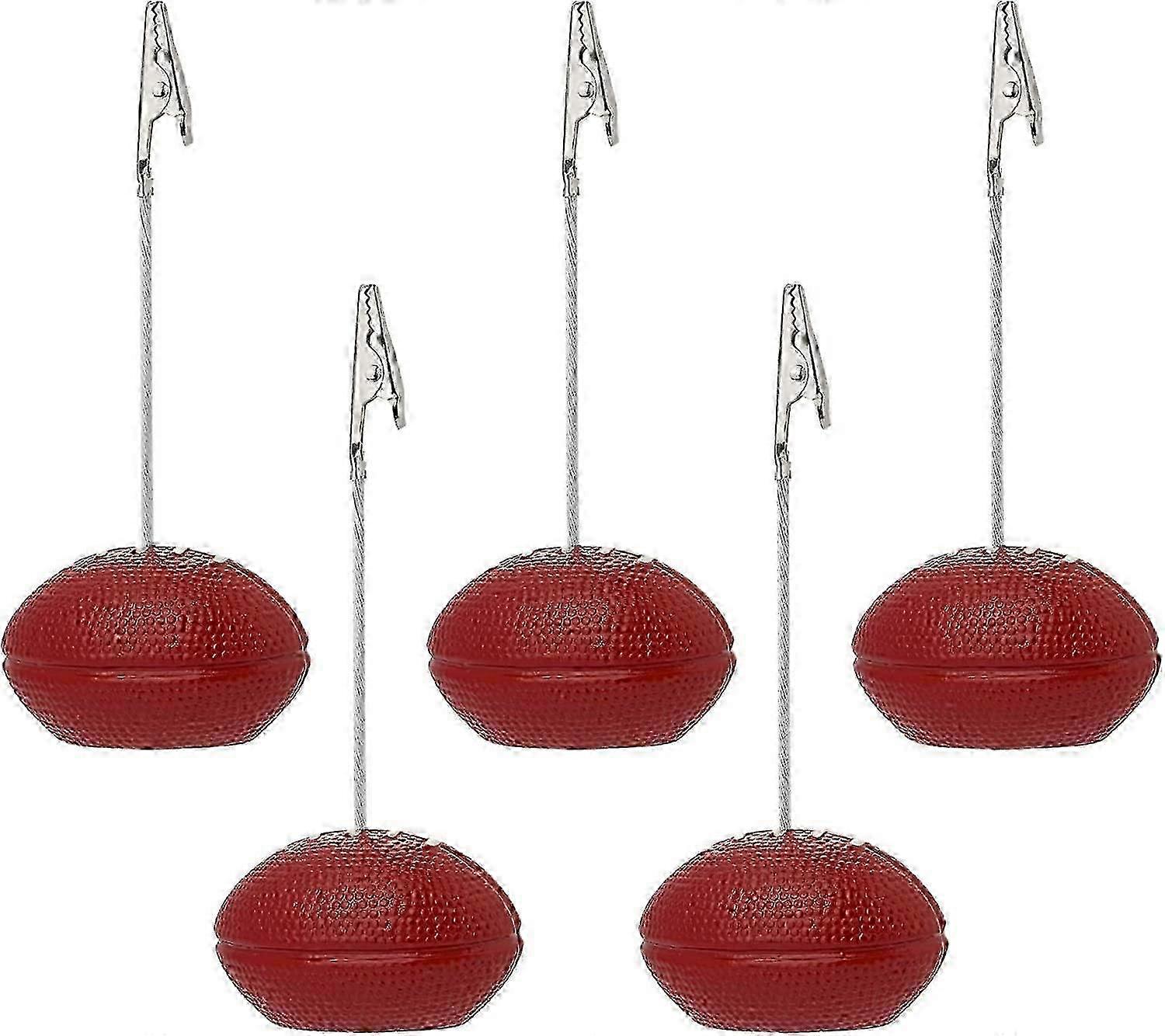 5パックレジンボールベースメモクリップホルダースタンドノートペーパークリップ写真カードディスプレイ、アリゲータークリップ付き、アメリカンフットボールに適しています