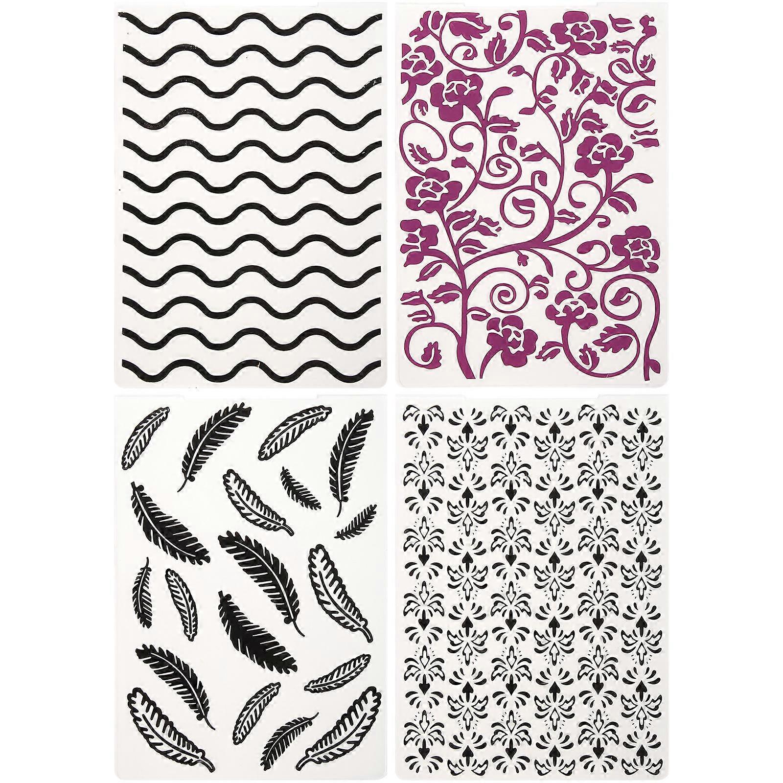 4pcs Plastic Templates Embossing Folders DIY Scrapbooking Card Making Folders