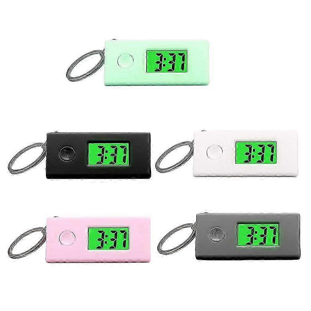 5 Pack Digital Keychain Watch with Luminous Hanging Design, Portable Key Ring Clock