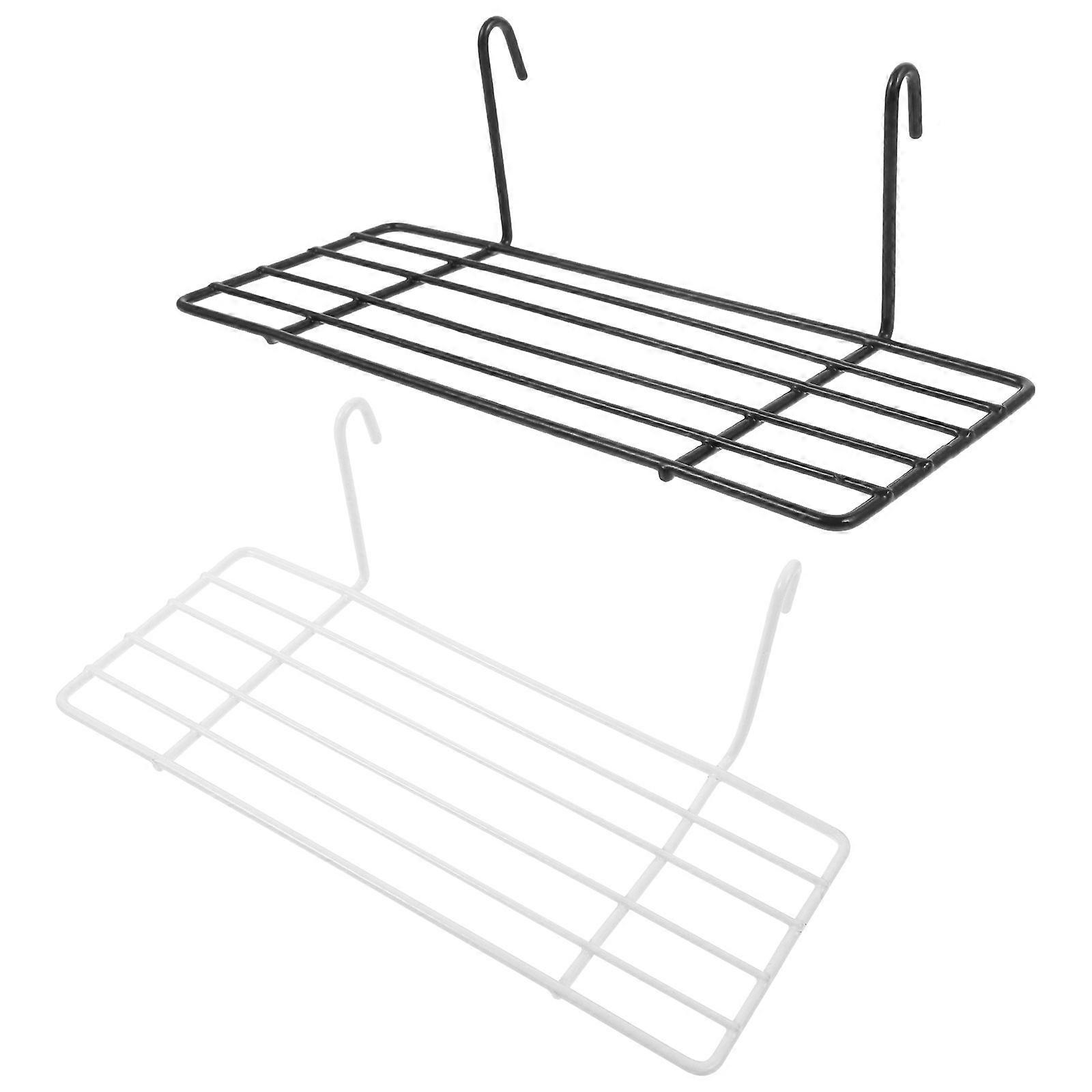 2pcs Iron Grid Bird Stand Platform Wall Mounted Tray for Parakeets, Cockatiels & Birds, Easy Install, Black & White Fun Perch
