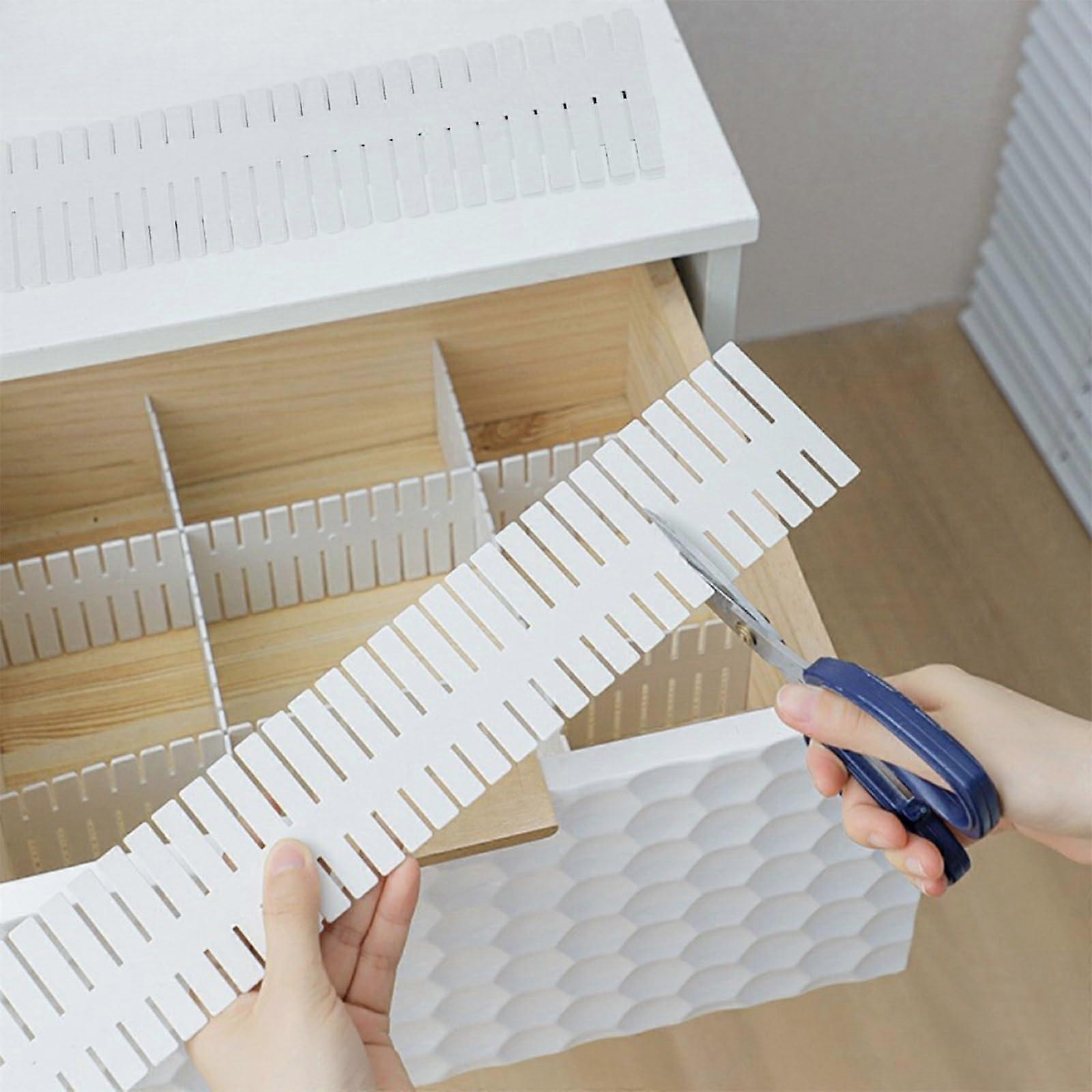 Pack of 32 Drawer Dividers, Adjustable Organiser System, White Dividers