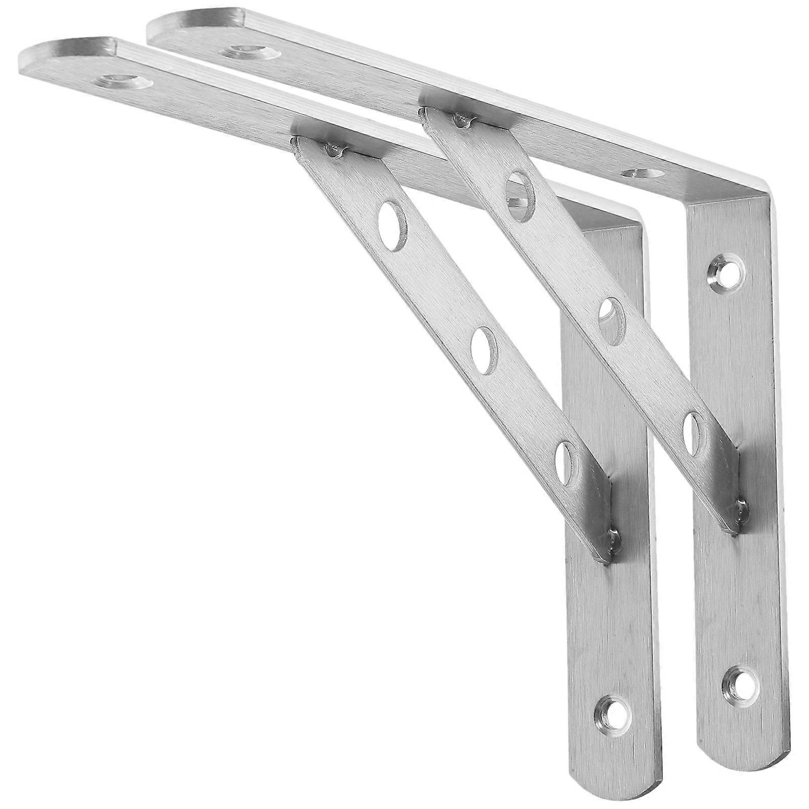Strong Floating Shelf Brackets Stainless Steel L Bracket For Diy Enthusiasts 2Pcs