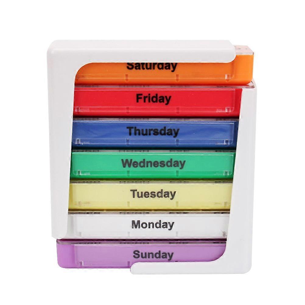 Pill Box Organizer Box Pill Organizers For Travel 11 x 3.8 x 12cm ABS Material Medication Dispense Compact 1Pack
