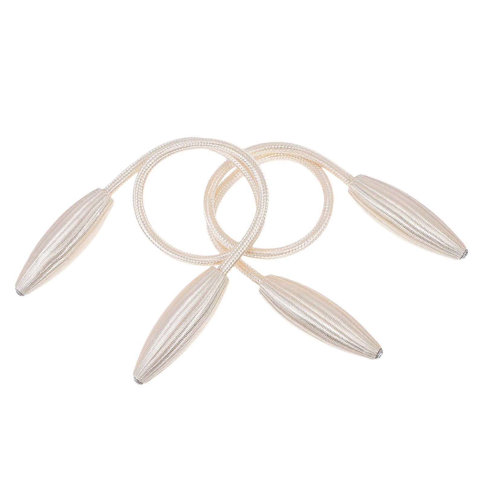 Flexible Curtain Buckle for Home Beige Simple Design Practical and Iron Wire Polyester 2Pcs