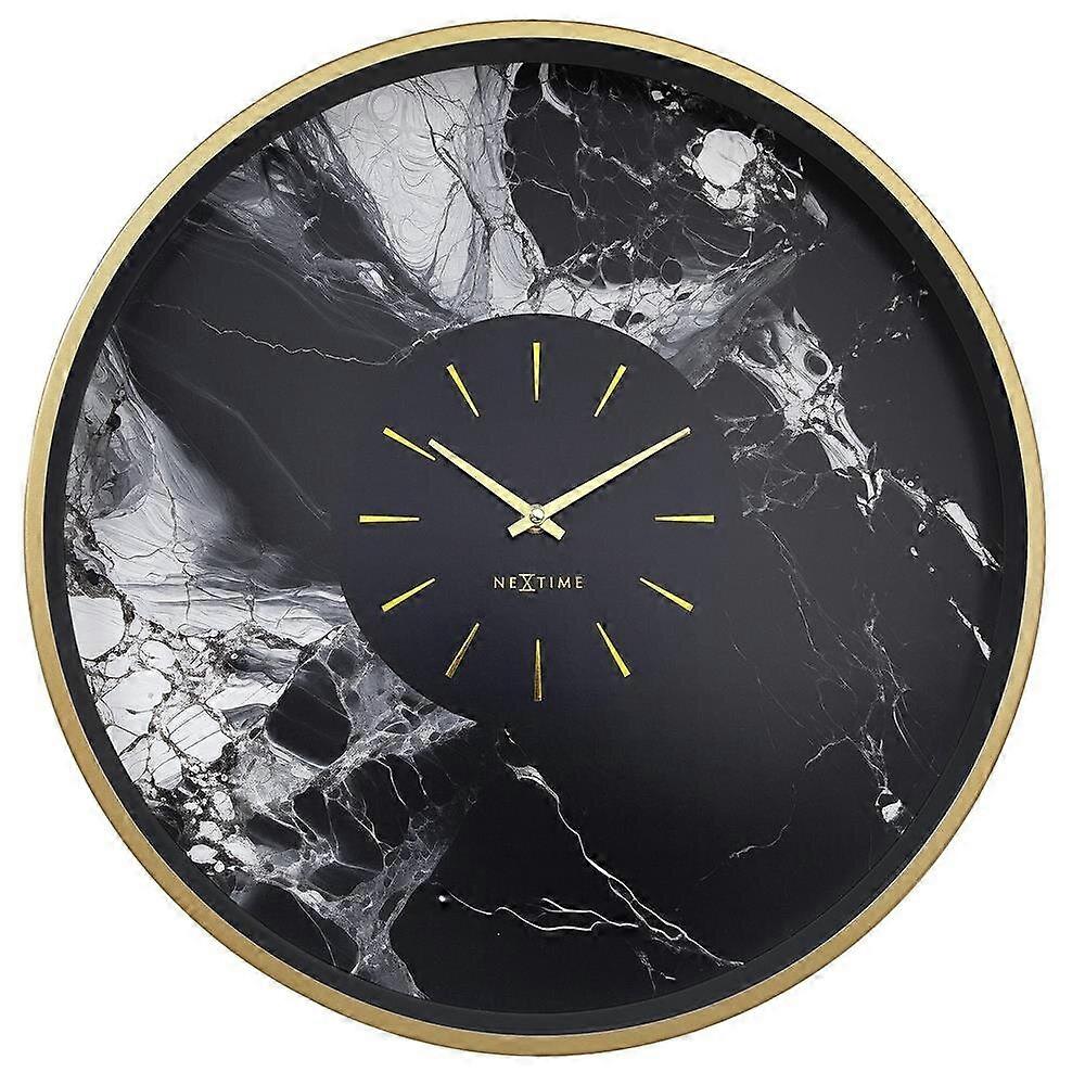 NeXtime - 3539GO - Wall Clock - 48cm - gold - Marble Duo