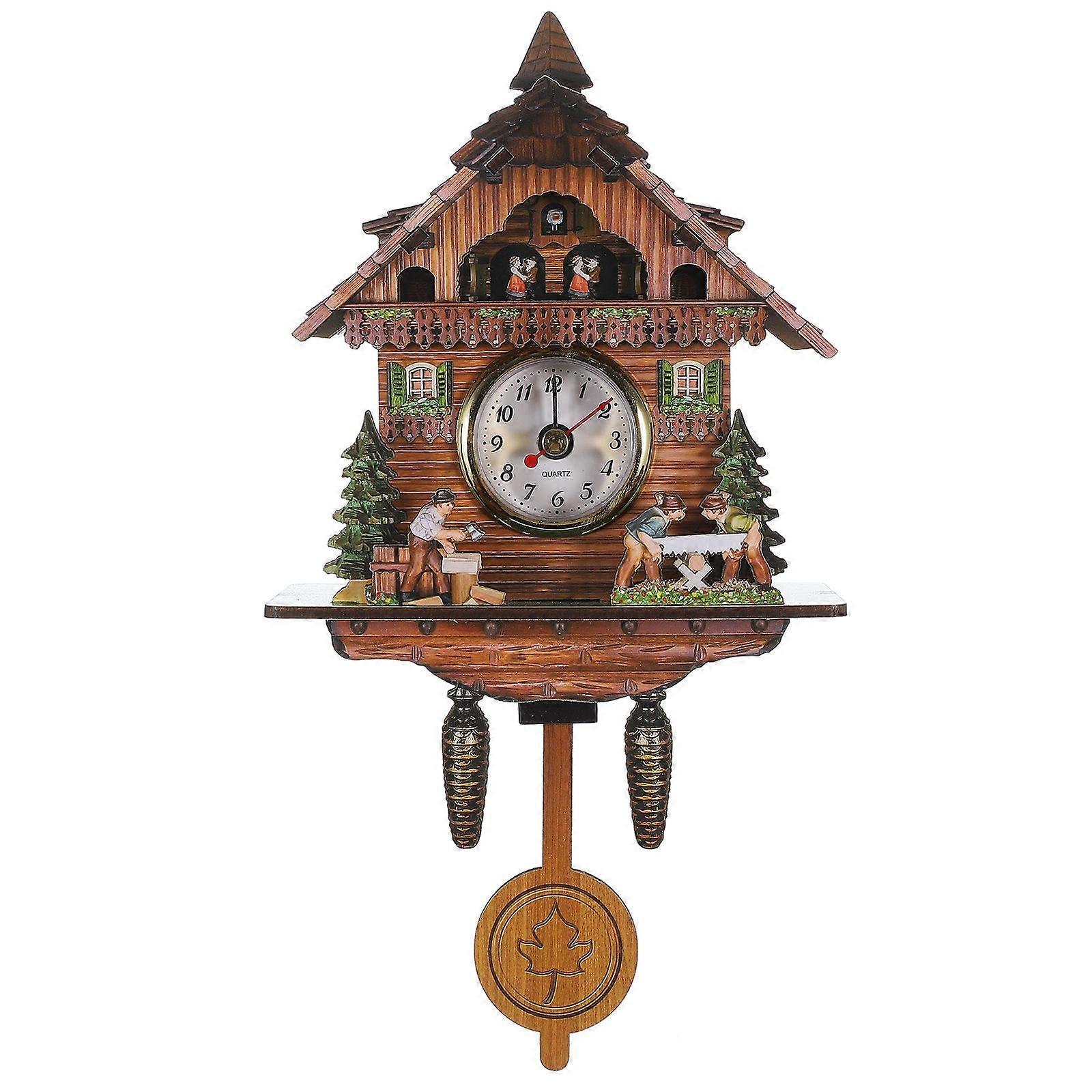 Wall Clock Traditional Wall Clock Wooden Pendulum Wall Clock Hanging Wall Decor