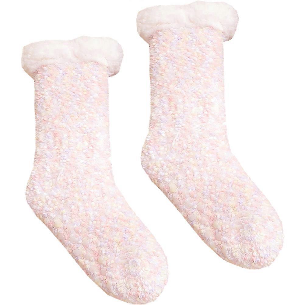 Slipper Socks Thermal Design Winter Warmth Footwear Polyester 30X8 5CM Multi 1 Pair