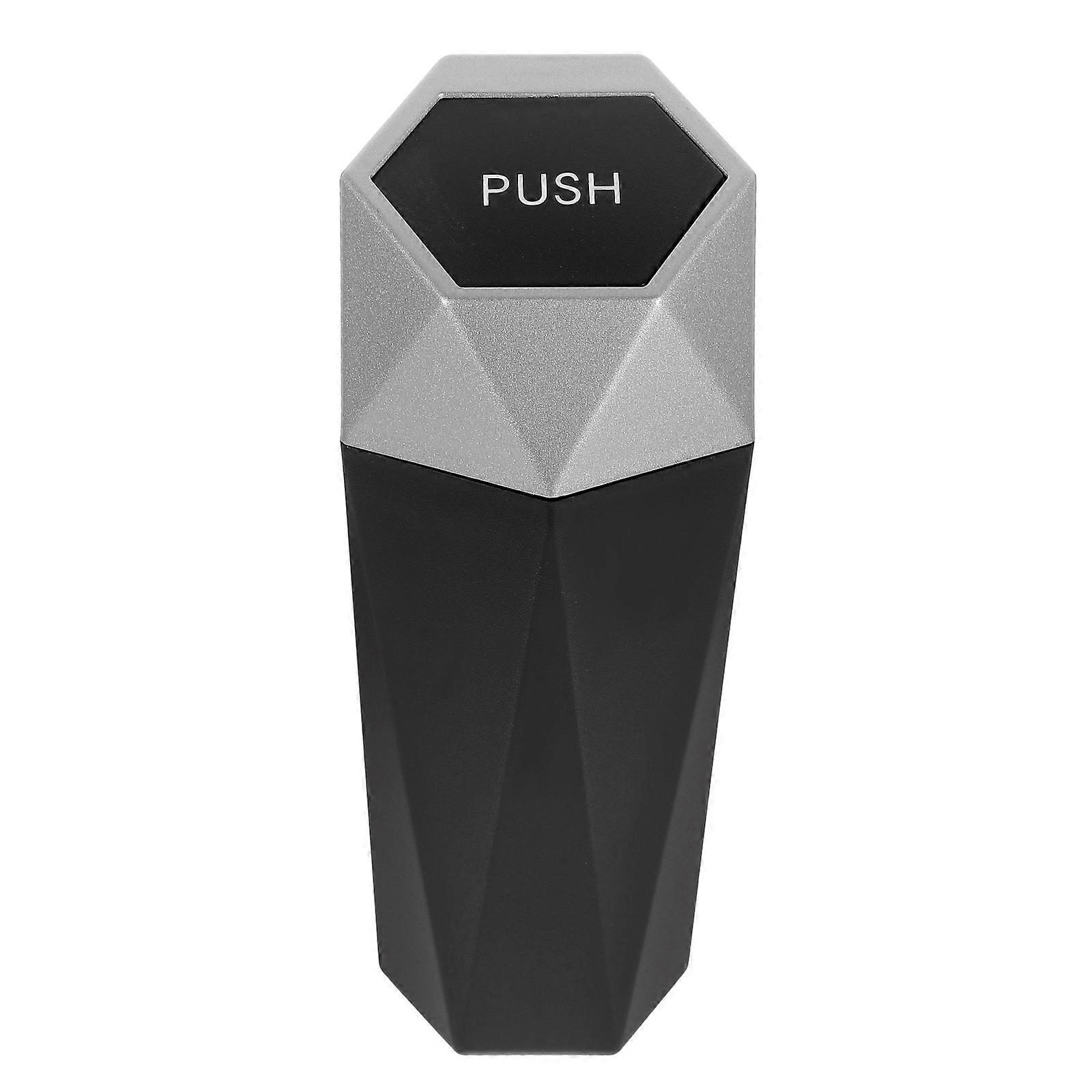 Stylish Silver Automotive Trash Bin with Cup Holder – Durable & Versatile Car Interior Waste Storage Solution for Easy Access