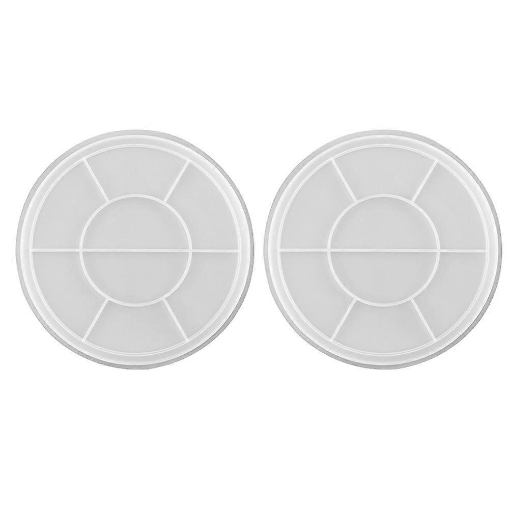 2Pcs Round Tray Molds for DIY Craft Handmade Convenient Storage Tray Mold