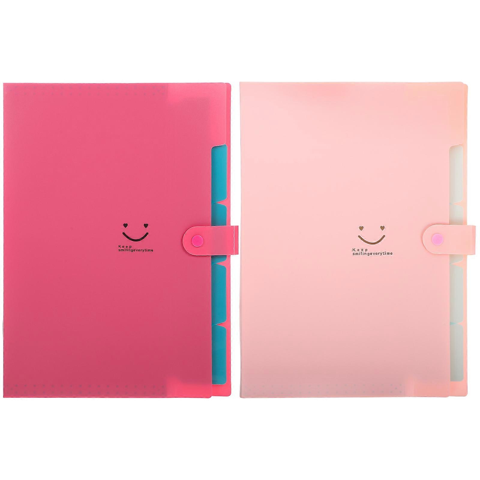 Document Folder Organizer Bright Color Filling Folder Office Document Organizer Accordion File Folder Rectangular Multi-layer Design Home Use 2Set