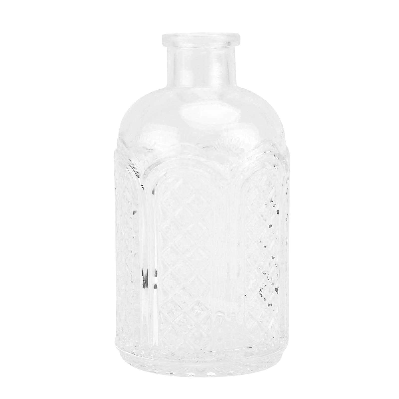 Decorative Flower Vase Container Glass Vase for Household Use Floral Centerpieces 6.7*12.5cm Transparent Color 1Set