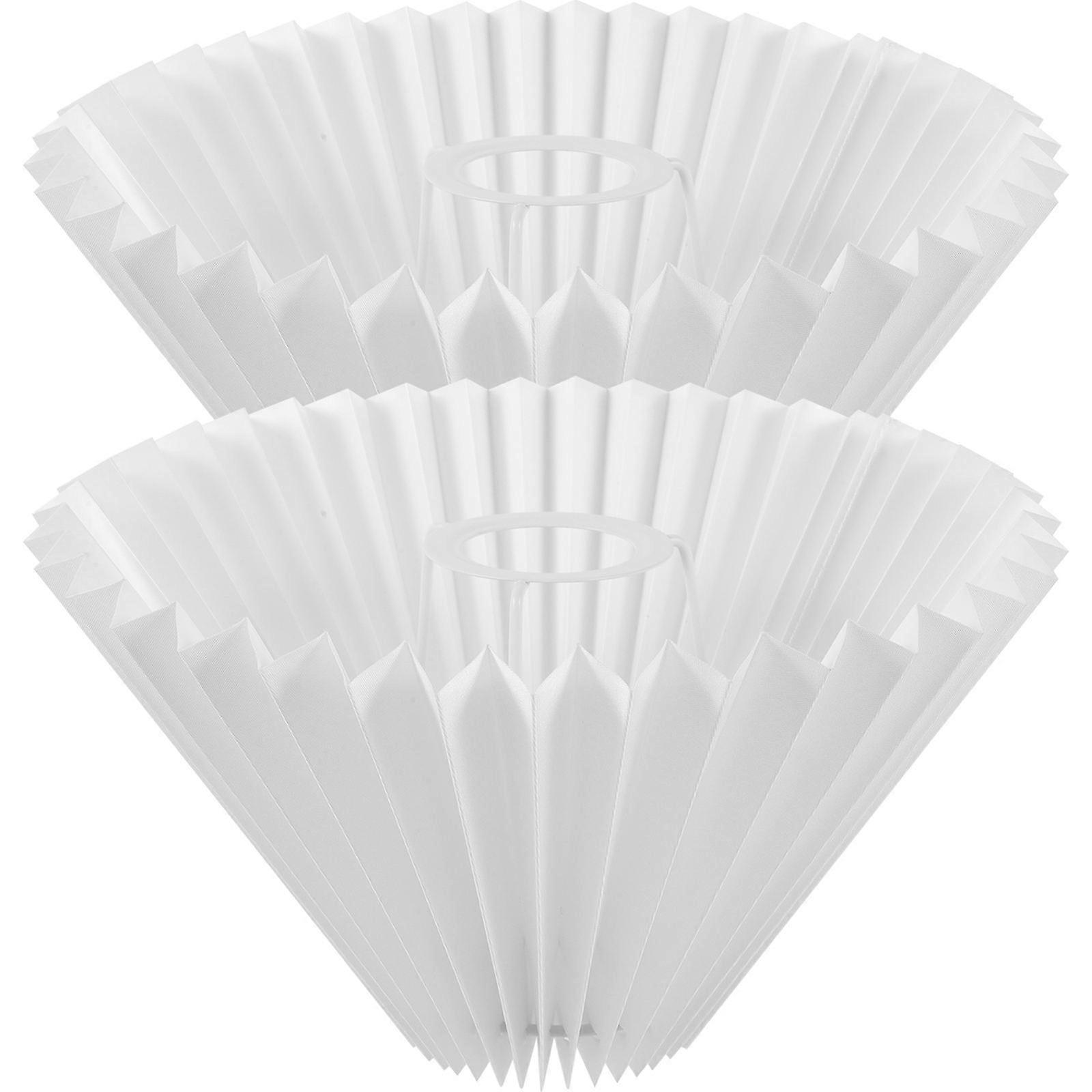 2pcs Pleated Fabric Table Lamp Shades Elegant Decorative Cover with Warm Romantic Lighting Effect