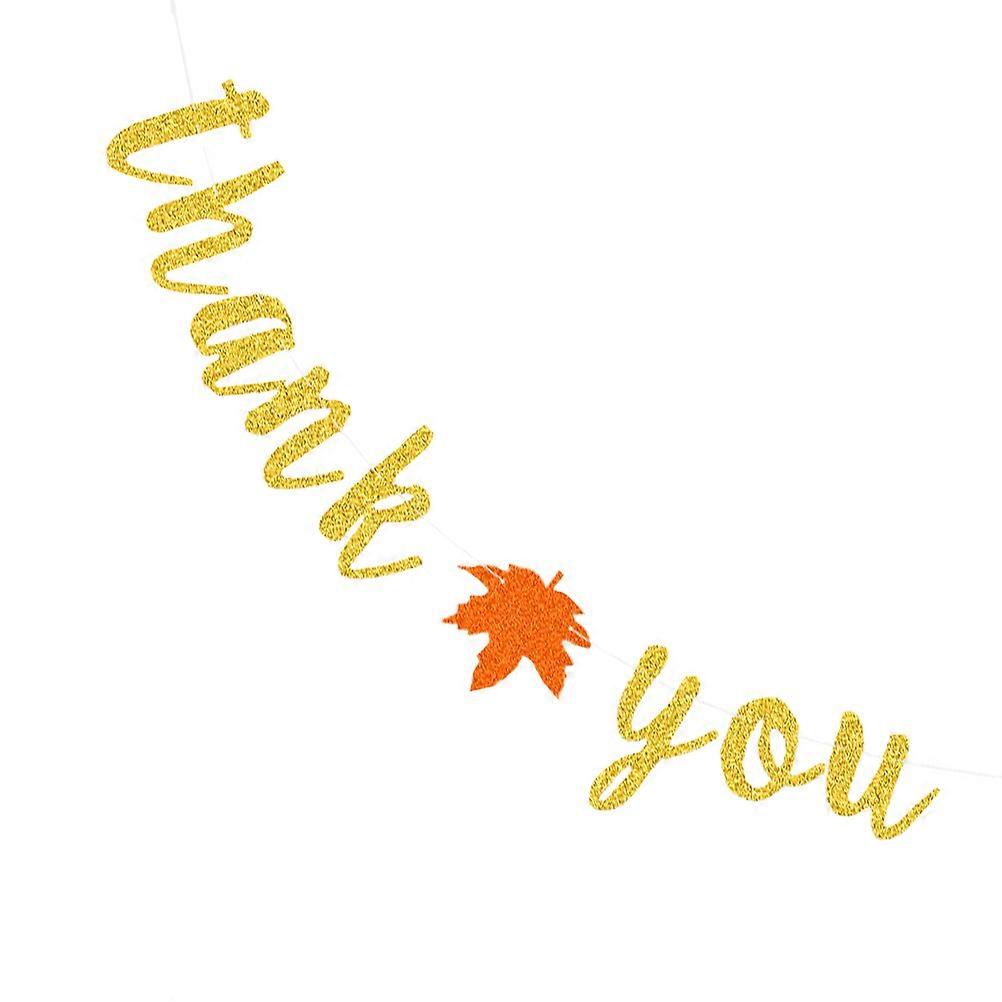 Thanksgiving Decorations for Office Glitter Banner Maple Leaf Shape 13.5CM 1Pc