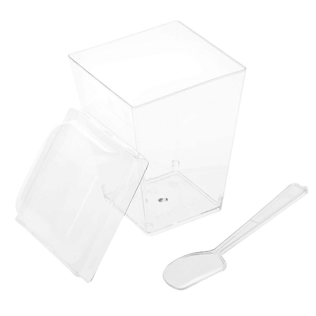 Appetizers Cups Mini Trifle Dessert Cups 150ML Transparent Square Storage 20 Sets