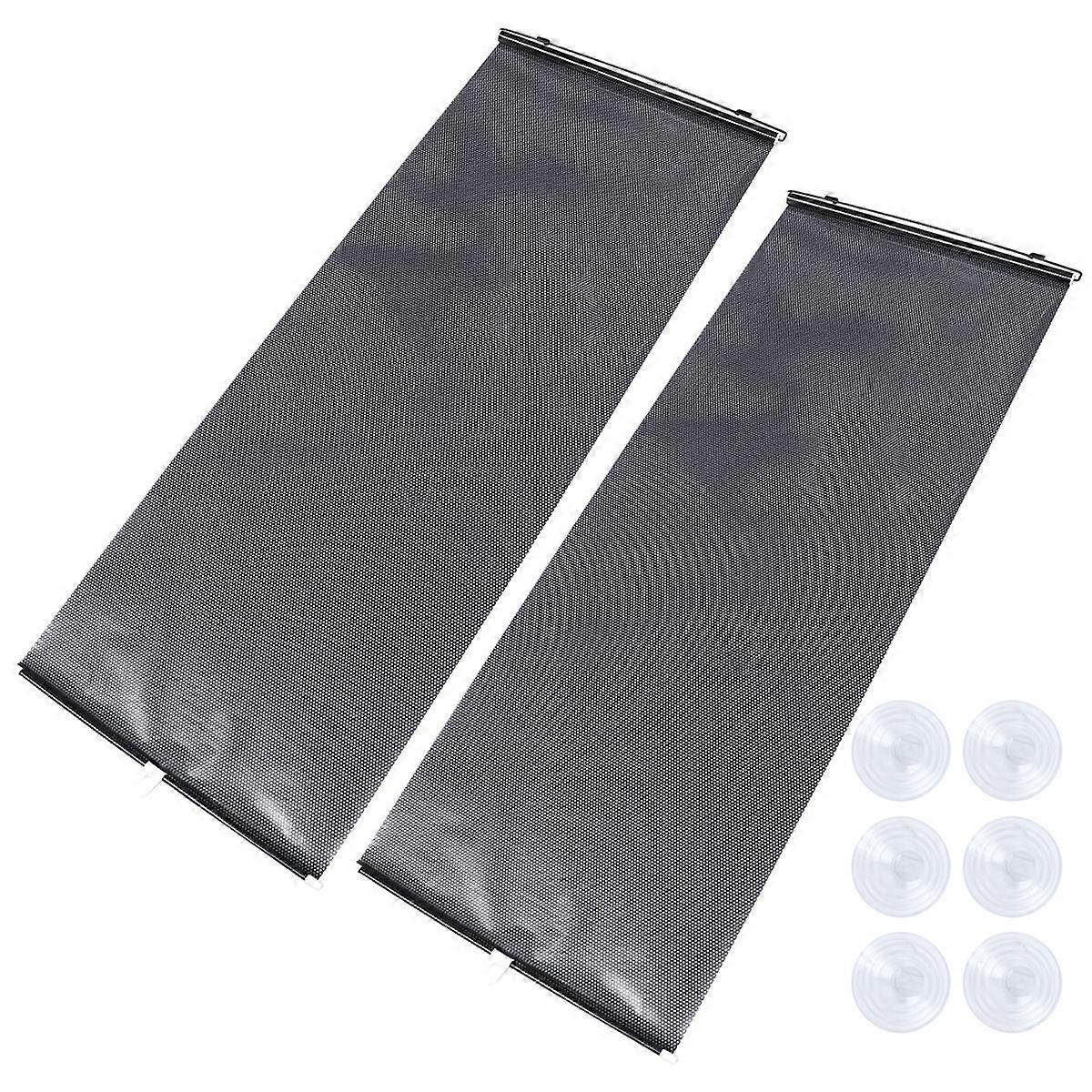 Blinds For Window Universal Retractable Car Vehicle Curtains Sun Glare Protection 125x50cm 2Set