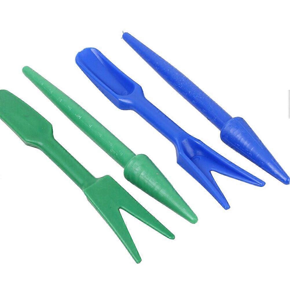 2sets Plastic Garden Widger Seedlings Dibber Transplanting Planting Tools (Random Color)
