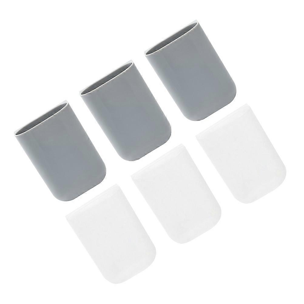 Creative Adhesive Pen Holders for Desk Storage Boxes Assorted Color 6pcs