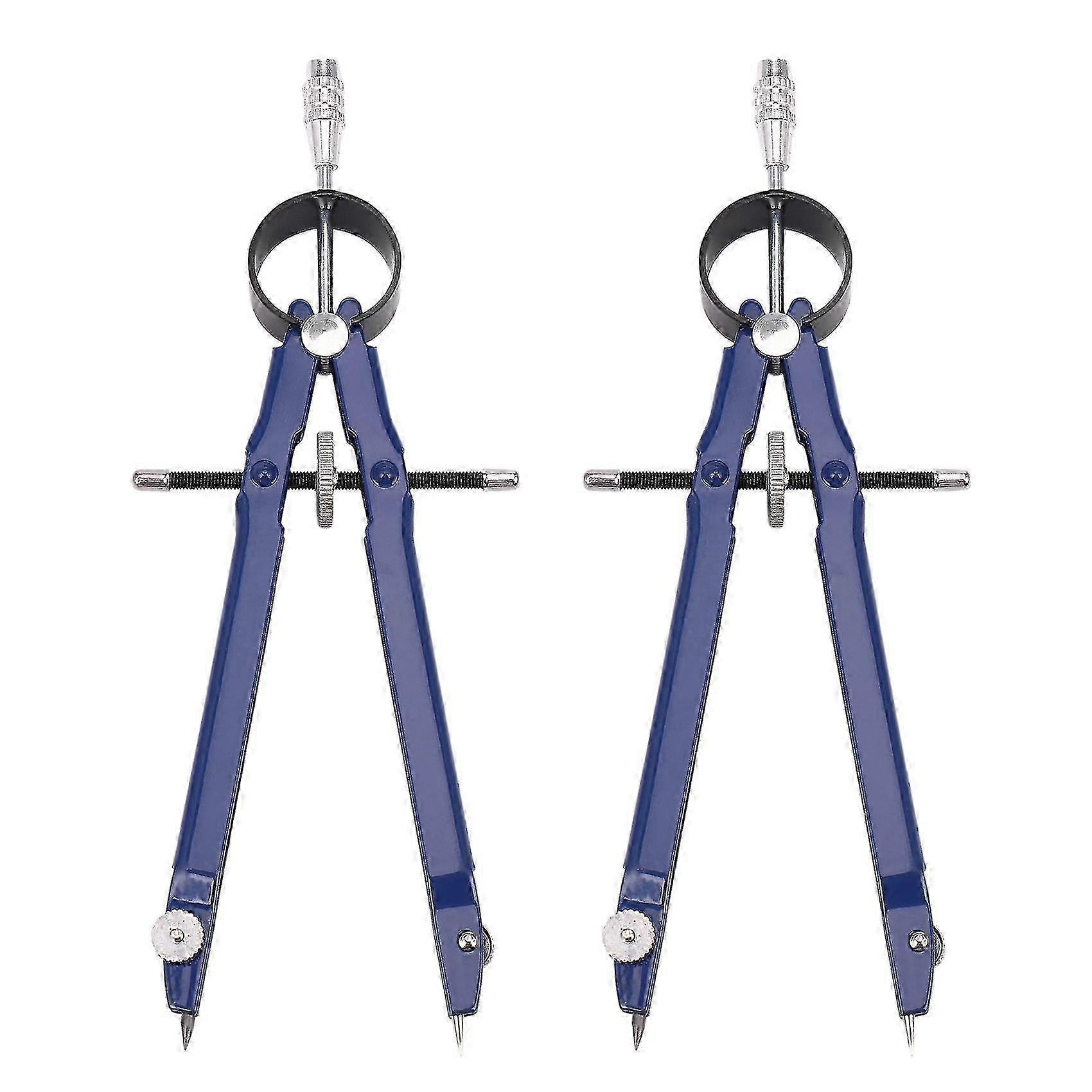 2 Pack Metal Geometry Compass With Wheel for Drawing and Math