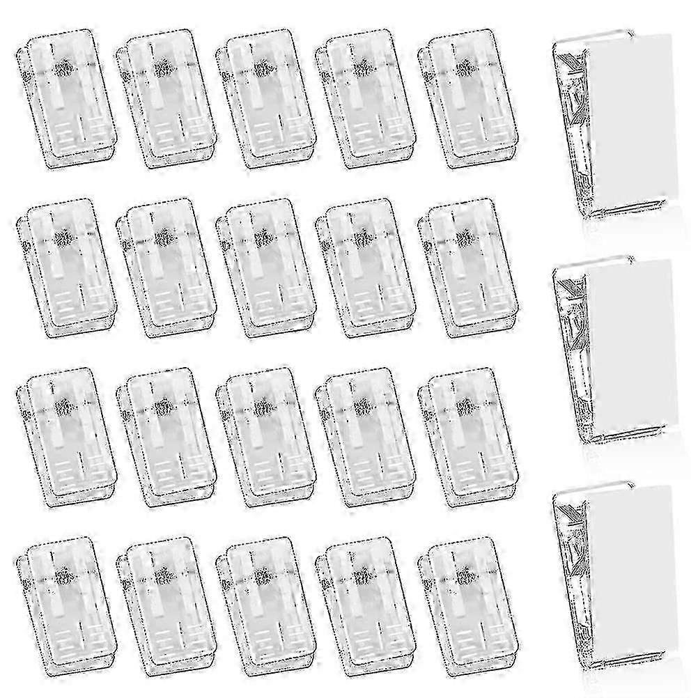 Pack Of 20 Self-adhesive Spring Clips, Transparent Adhesive Clips, Plastic Photo Clips, Wall Clips For Various Spaces