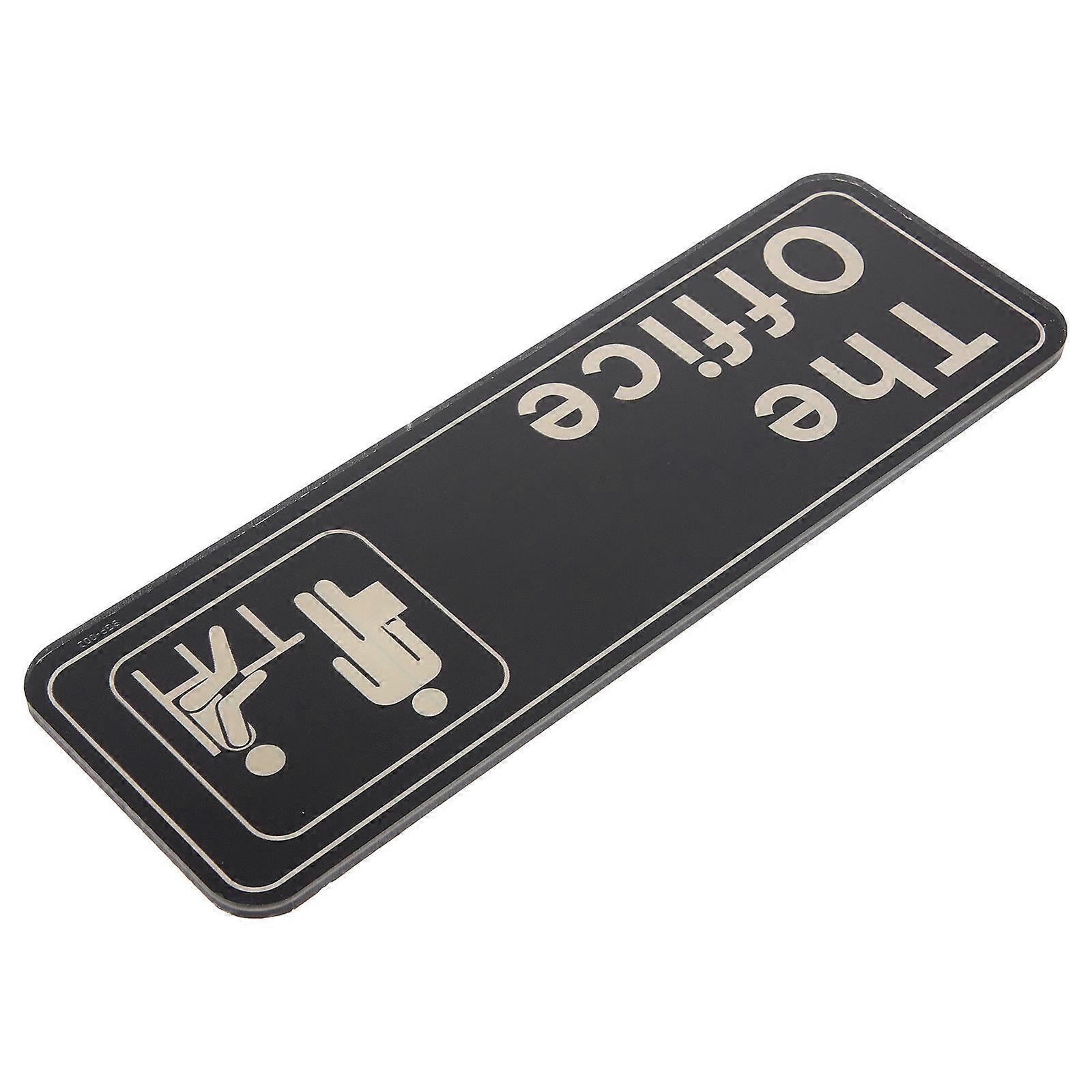 علامة الباب غرفة المكتب علامة ذاتية اللصق أكريليك أسود 23x7.6 سم سهلة التركيب 1 حزمة