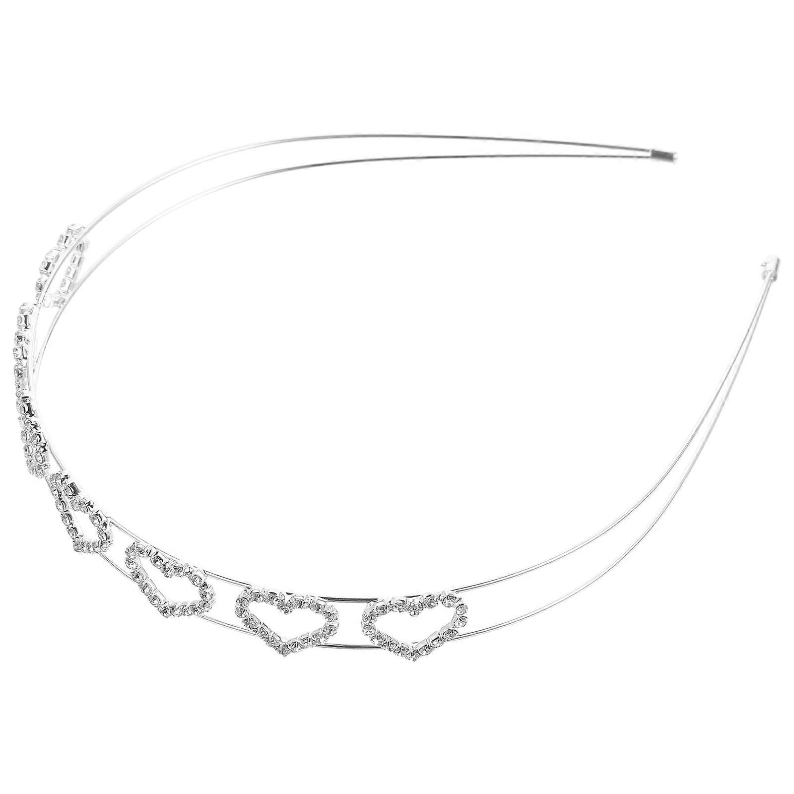 Sparkly Double Layer Rhinestone Heart Headband for Women, Secure Non Slip Design, Perfect for Valentine's Day, Weddings, Parties, and Photo Props