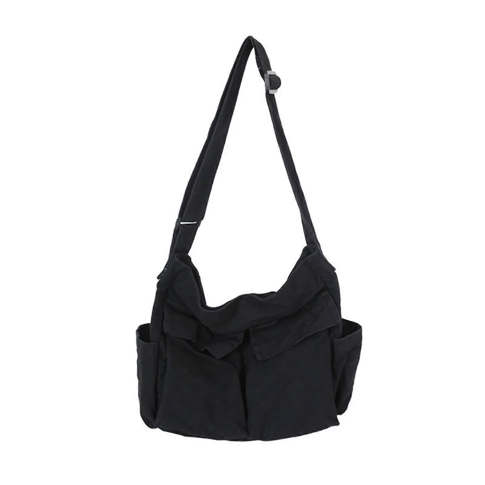 Messenger Bag Women's 2023 Black Canvas Shoulder Bag Large Capacity for College Students